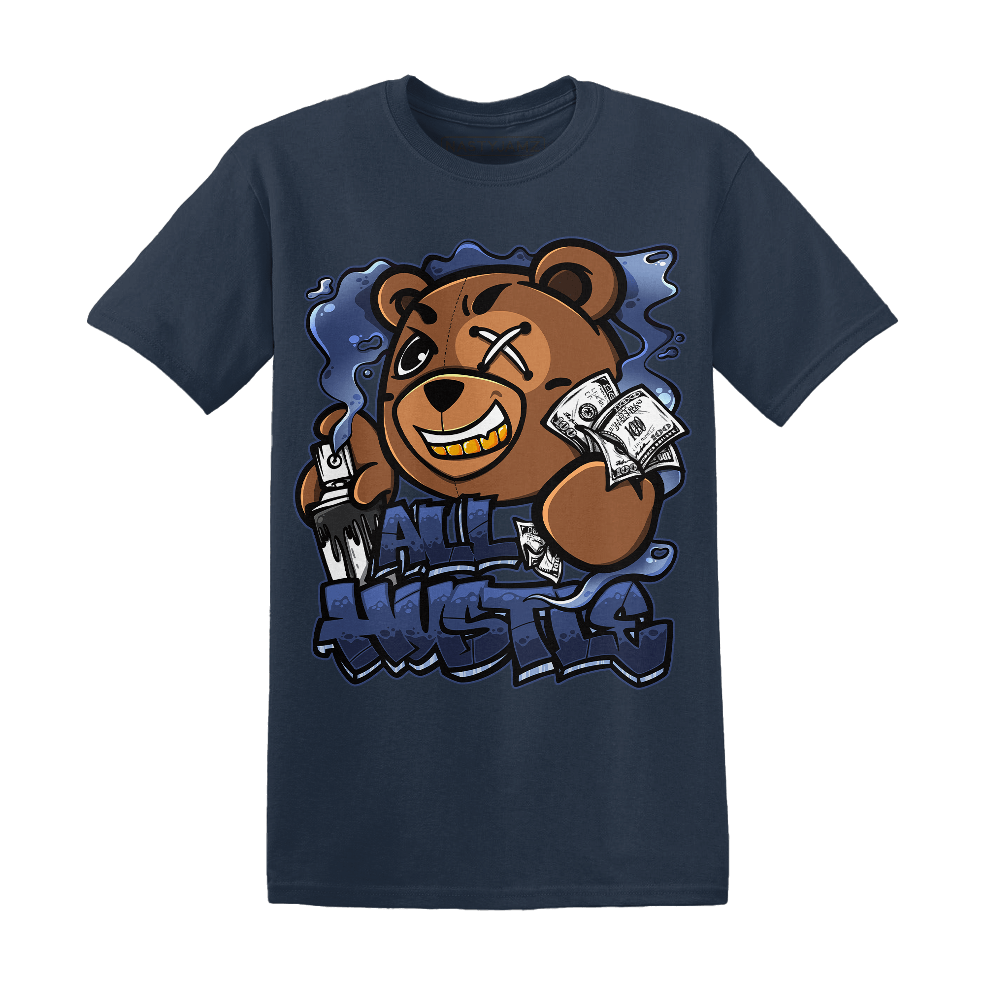 Midnight Navy 5s T Shirt Match BER Hustle All Day - NastyJamz