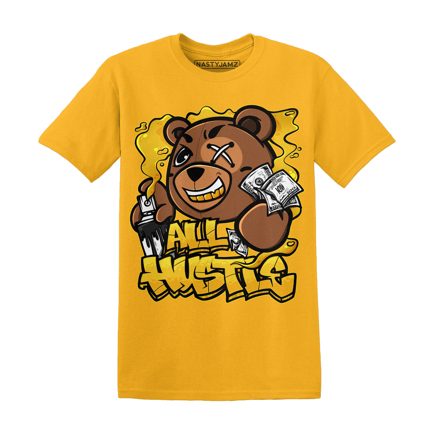 Yellow Ochre 6s T Shirt Match BER Hustle All Day - NastyJamz