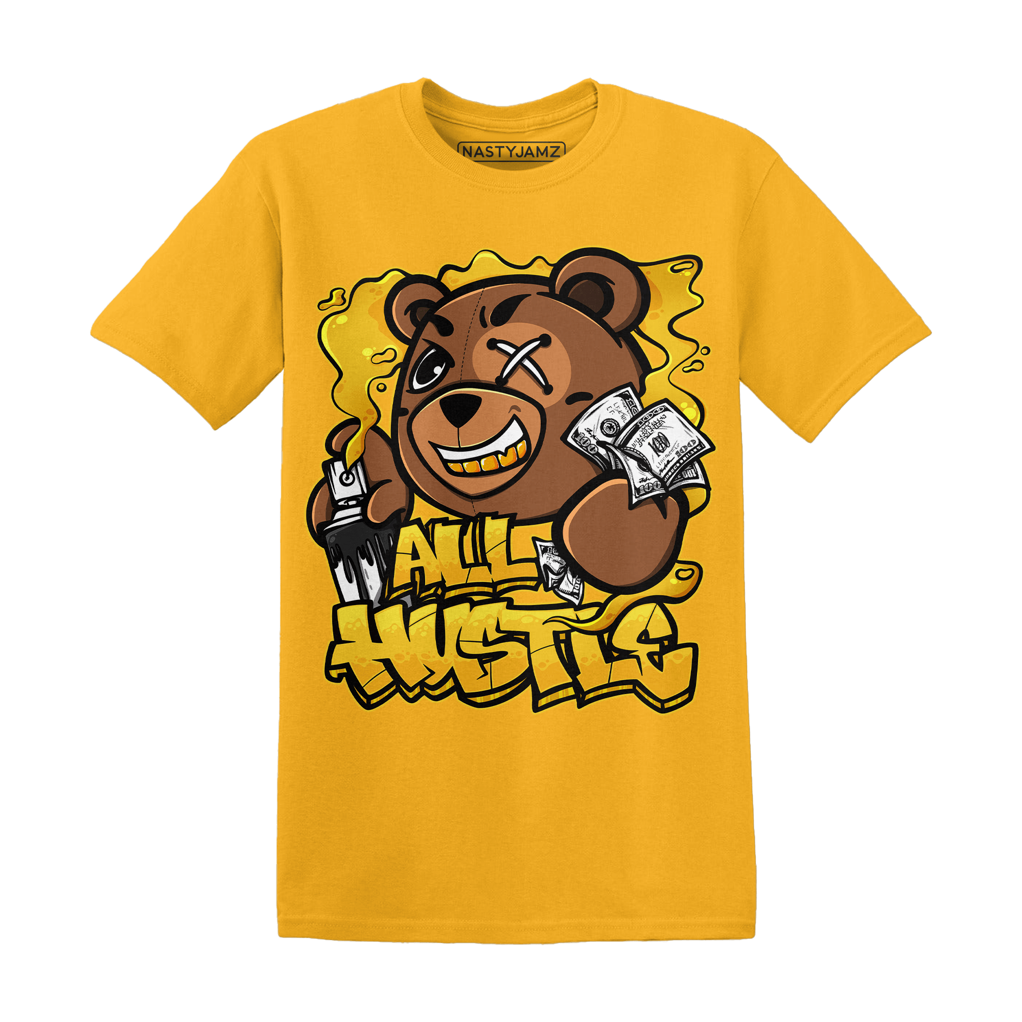 Yellow Ochre 6s T Shirt Match BER Hustle All Day - NastyJamz
