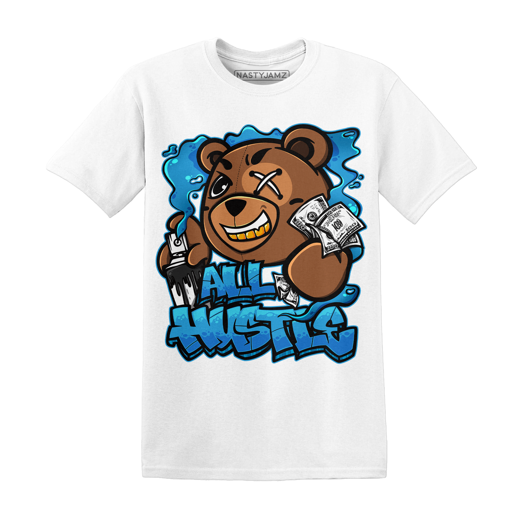 Powder Blue 9s T Shirt Match BER Hustle All Day - NastyJamz