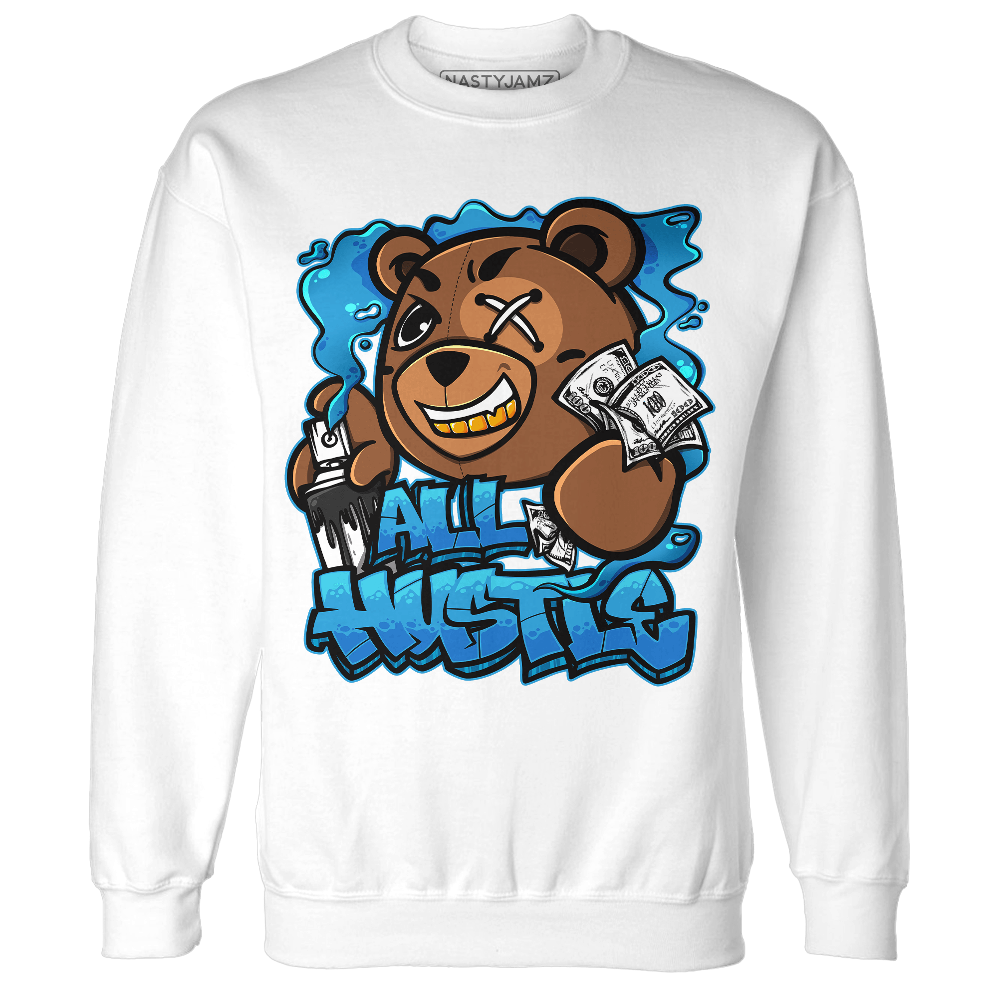 Powder Blue 9s Sweatshirt Match BER Hustle All Day - NastyJamz