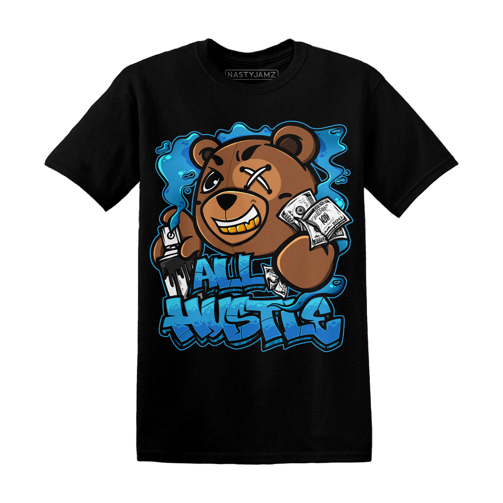 Powder Blue 9s T Shirt Match BER Hustle All Day - NastyJamz