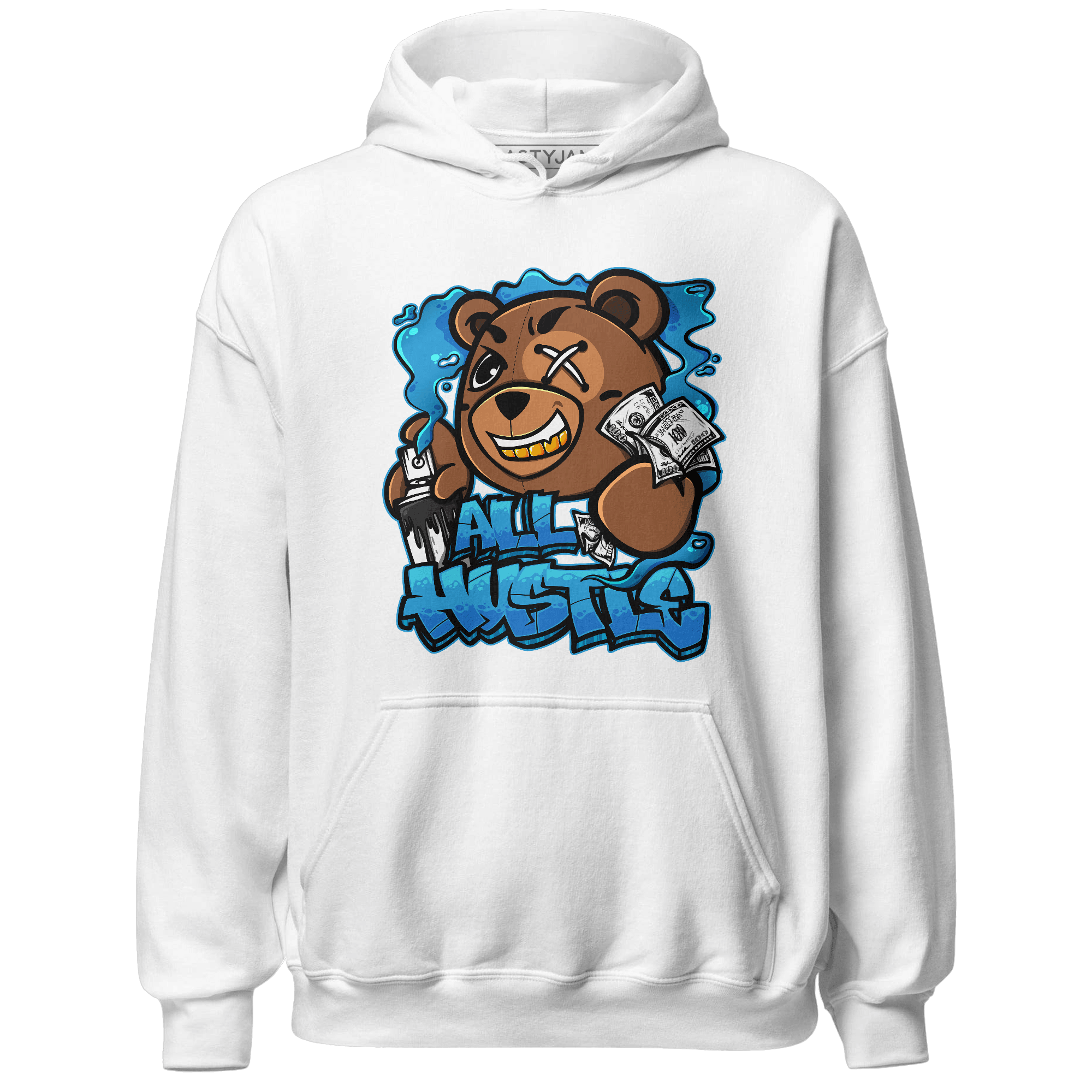 Powder Blue 9s Hoodie Match BER Hustle All Day - NastyJamz