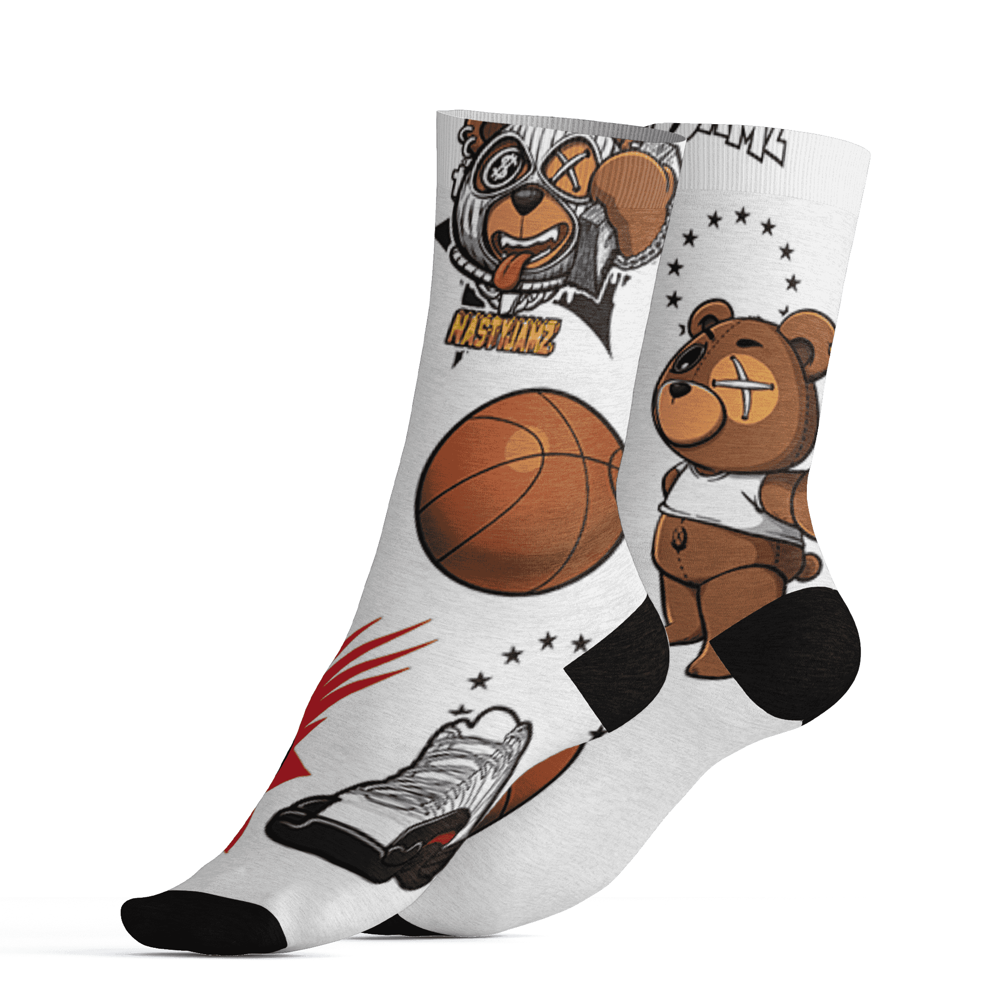 Retro Red Taxi 12s Socks Match BER Icon Wallpapers 3D All-Over Print - NastyJamz