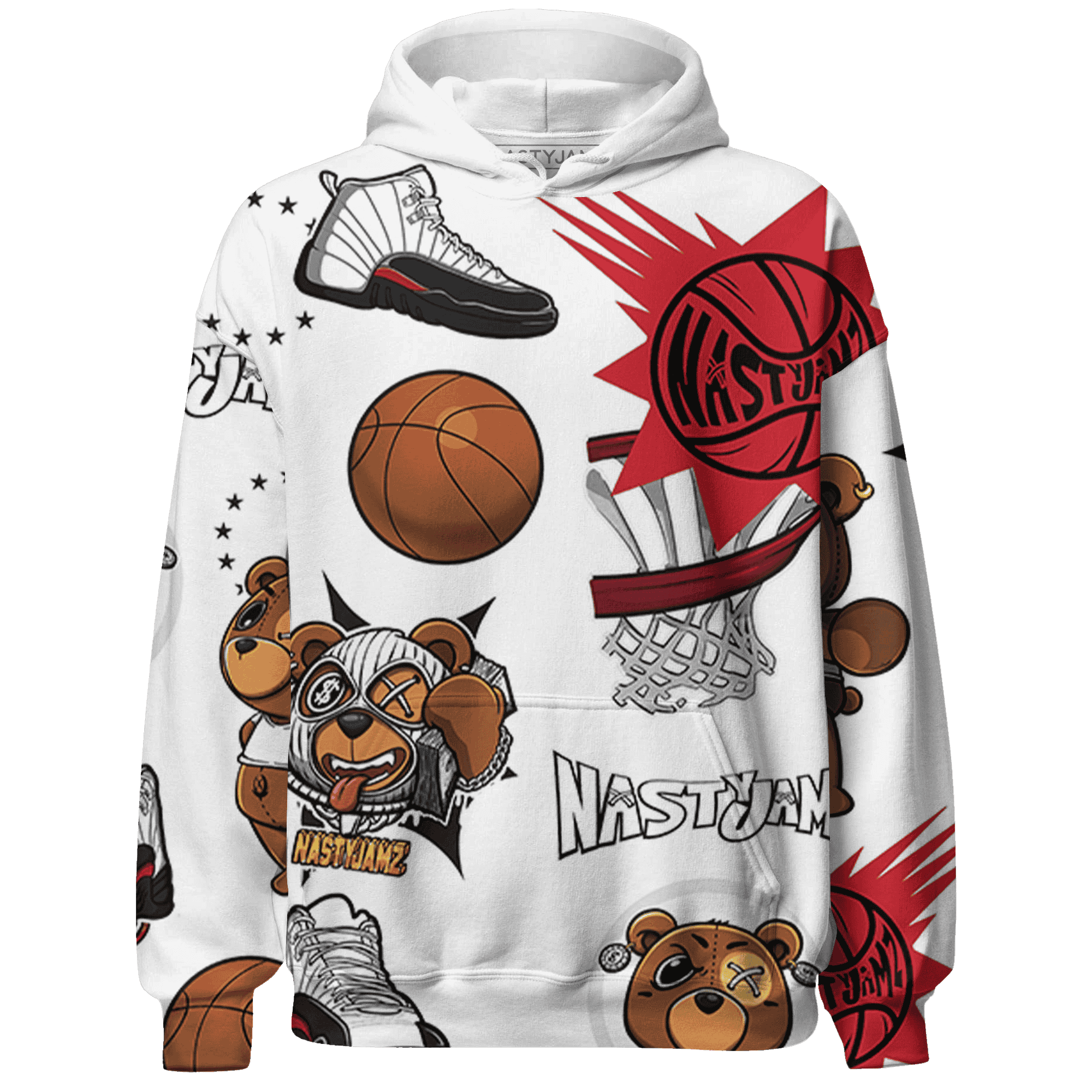 Retro Red Tax 12s Hoodie Match BER Icon Wallpapers 3D All-Over Print - NastyJamz