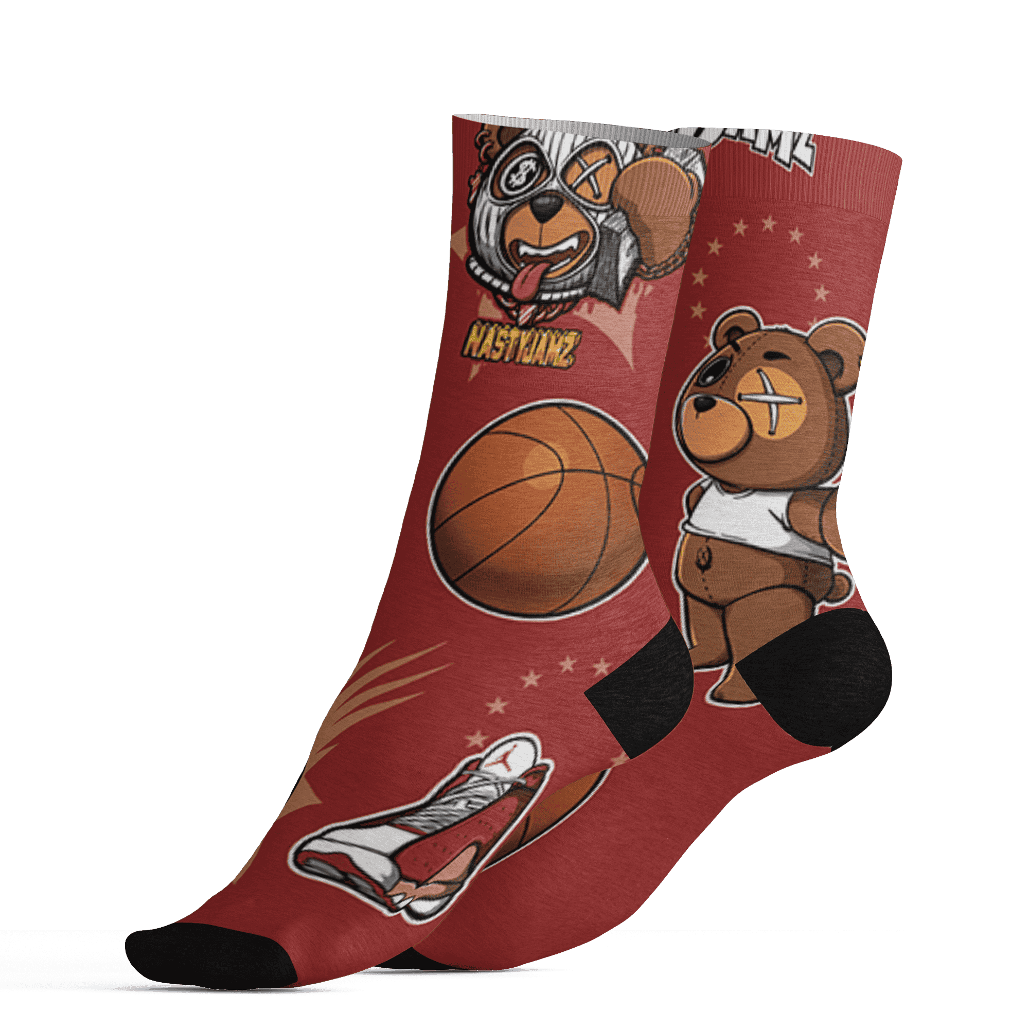 Dune Red 13s Socks Match BER Icon Wallpapers 3D All-Over Print - NastyJamz