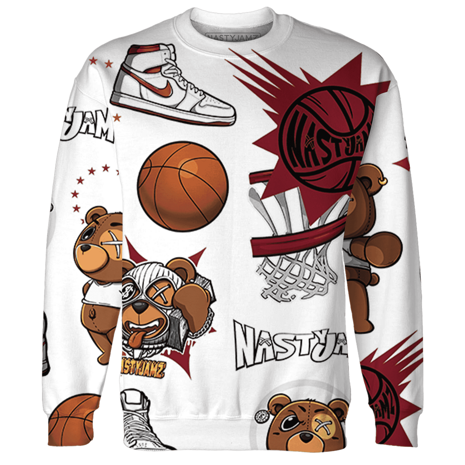 High 85 Metallic Burgundy 1s Sweatshirt Match BER Icon Wallpapers 3D All-Over Print - NastyJamz