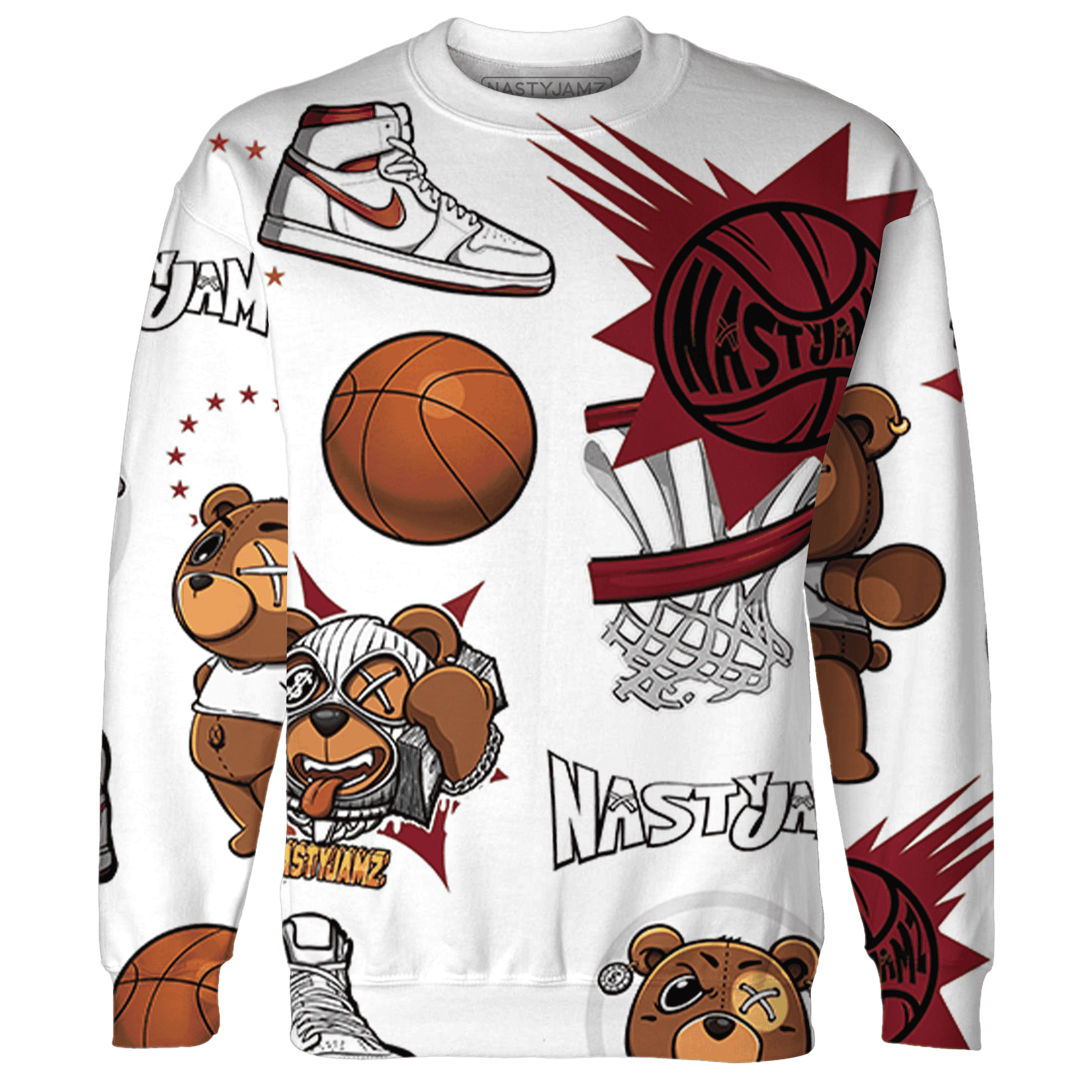 High 85 Metallic Burgundy 1s Sweatshirt Match BER Icon Wallpapers 3D All-Over Print - NastyJamz