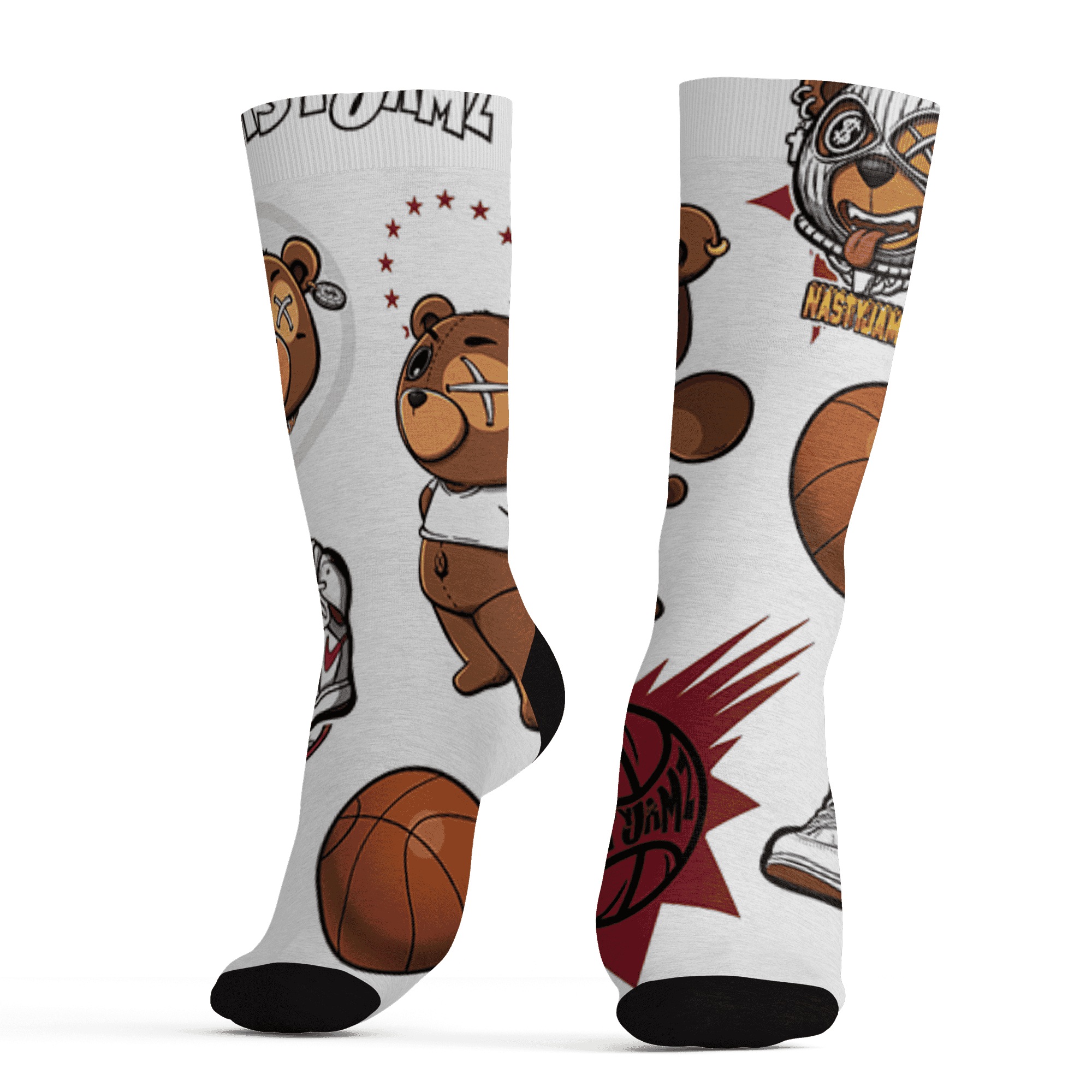 High 85 Metallic Burgundy 1s Socks Match BER Icon Wallpapers 3D All-Over Print - NastyJamz