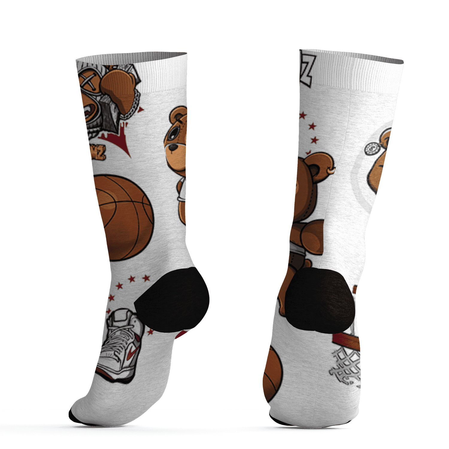 High 85 Metallic Burgundy 1s Socks Match BER Icon Wallpapers 3D All-Over Print - NastyJamz