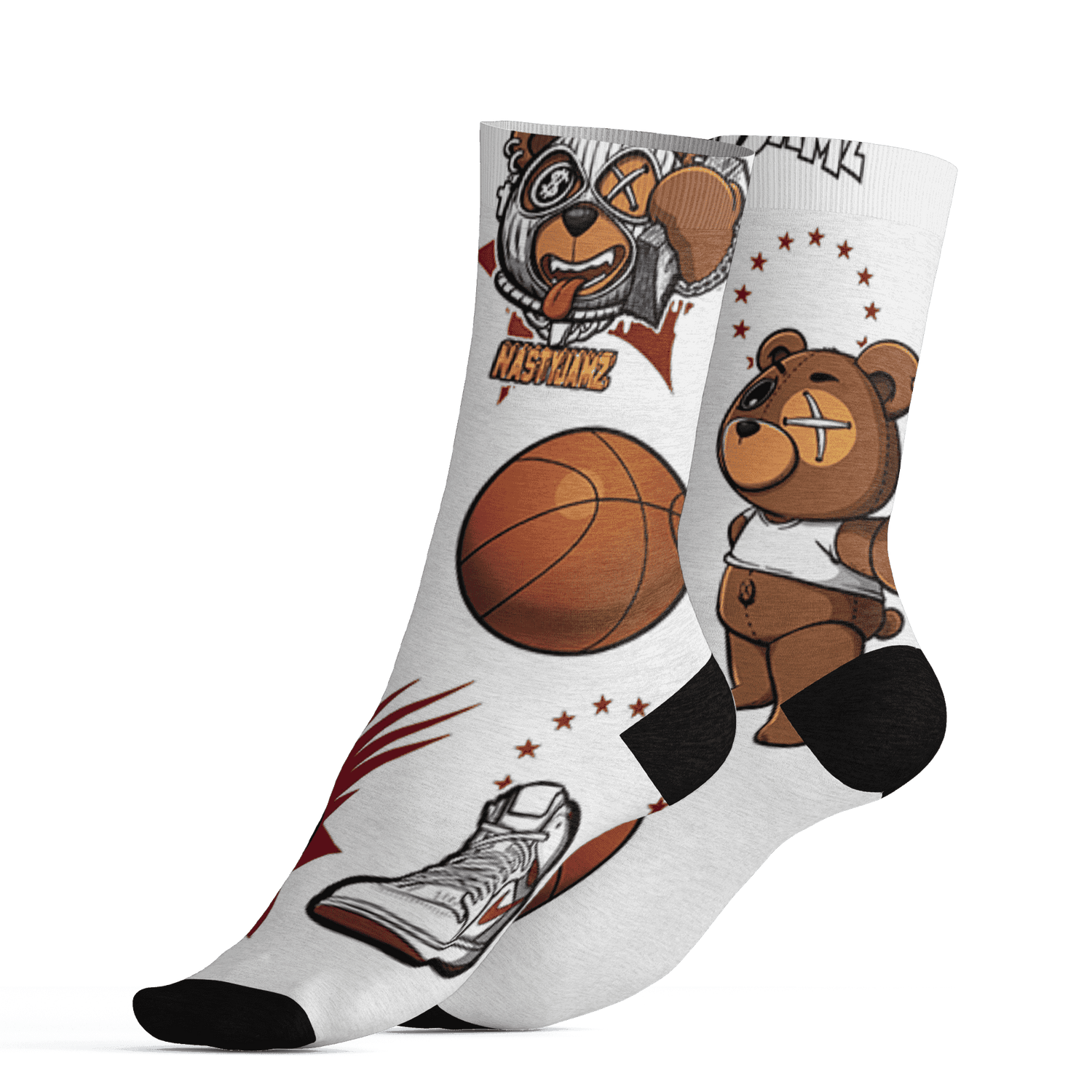 High 85 Metallic Burgundy 1s Socks Match BER Icon Wallpapers 3D All-Over Print - NastyJamz