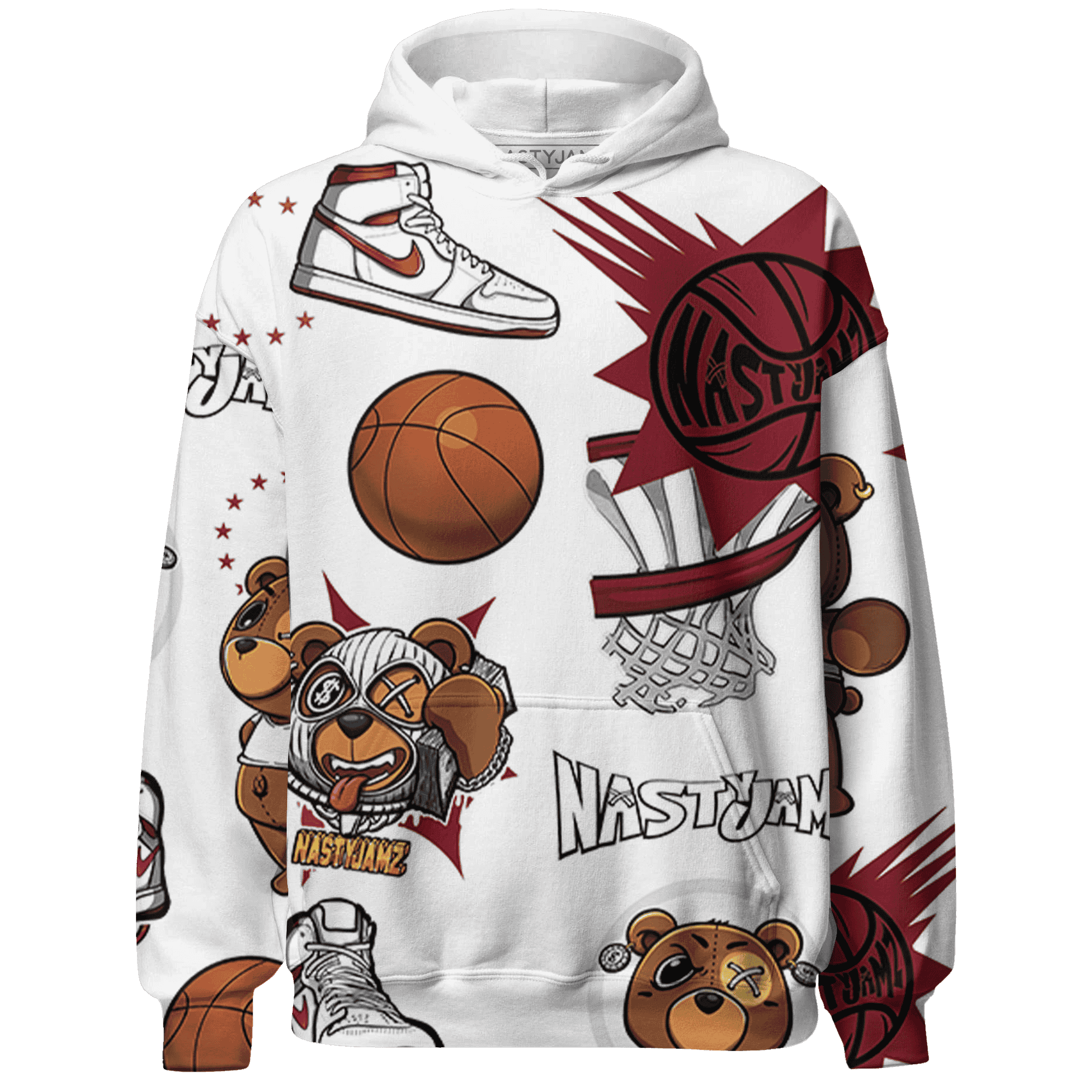 High 85 Metallic Burgundy 1s Hoodie Match BER Icon Wallpapers 3D All-Over Print - NastyJamz