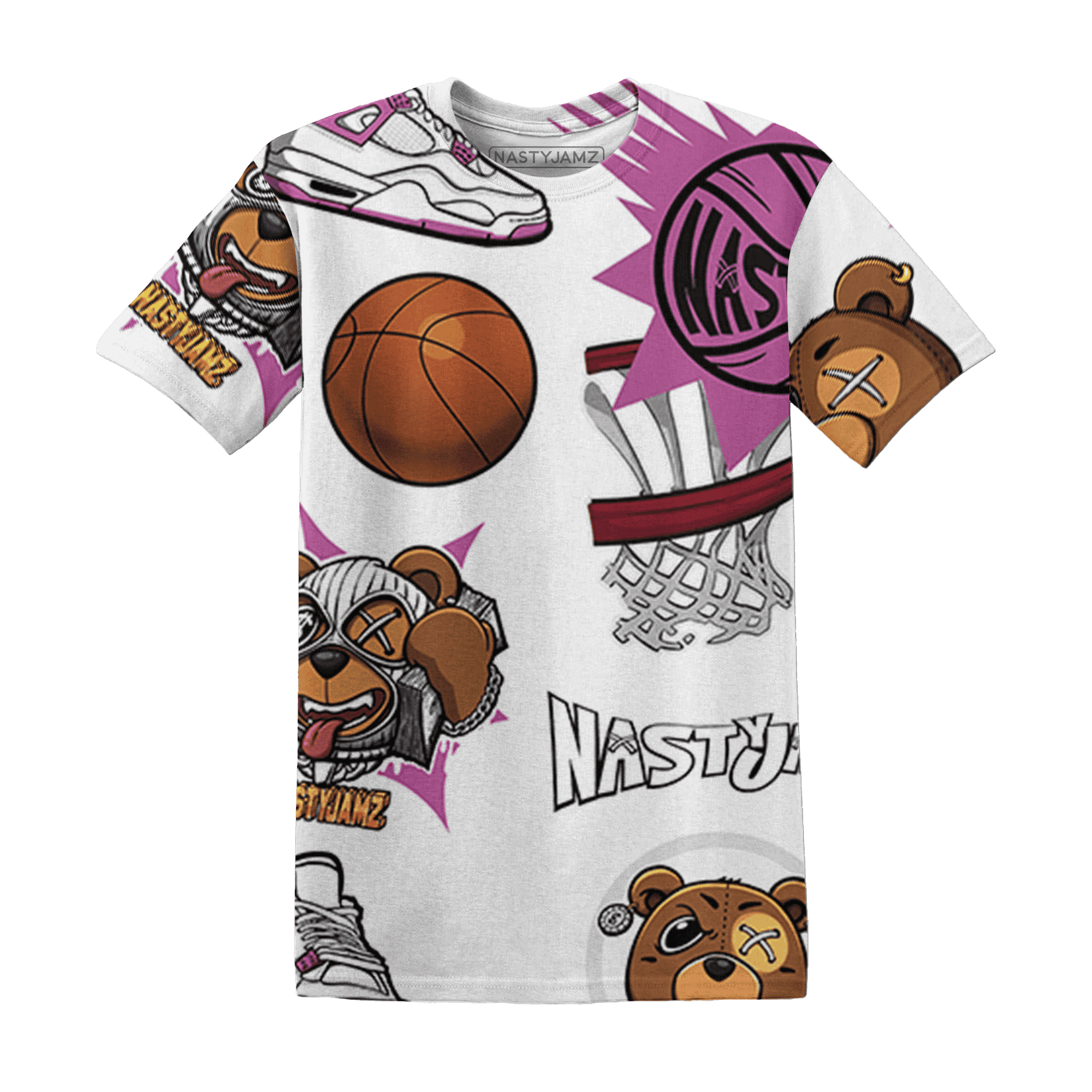 GS Hyper Violet 4s T Shirt Match BER Icon Wallpapers 3D All-Over Print - NastyJamz