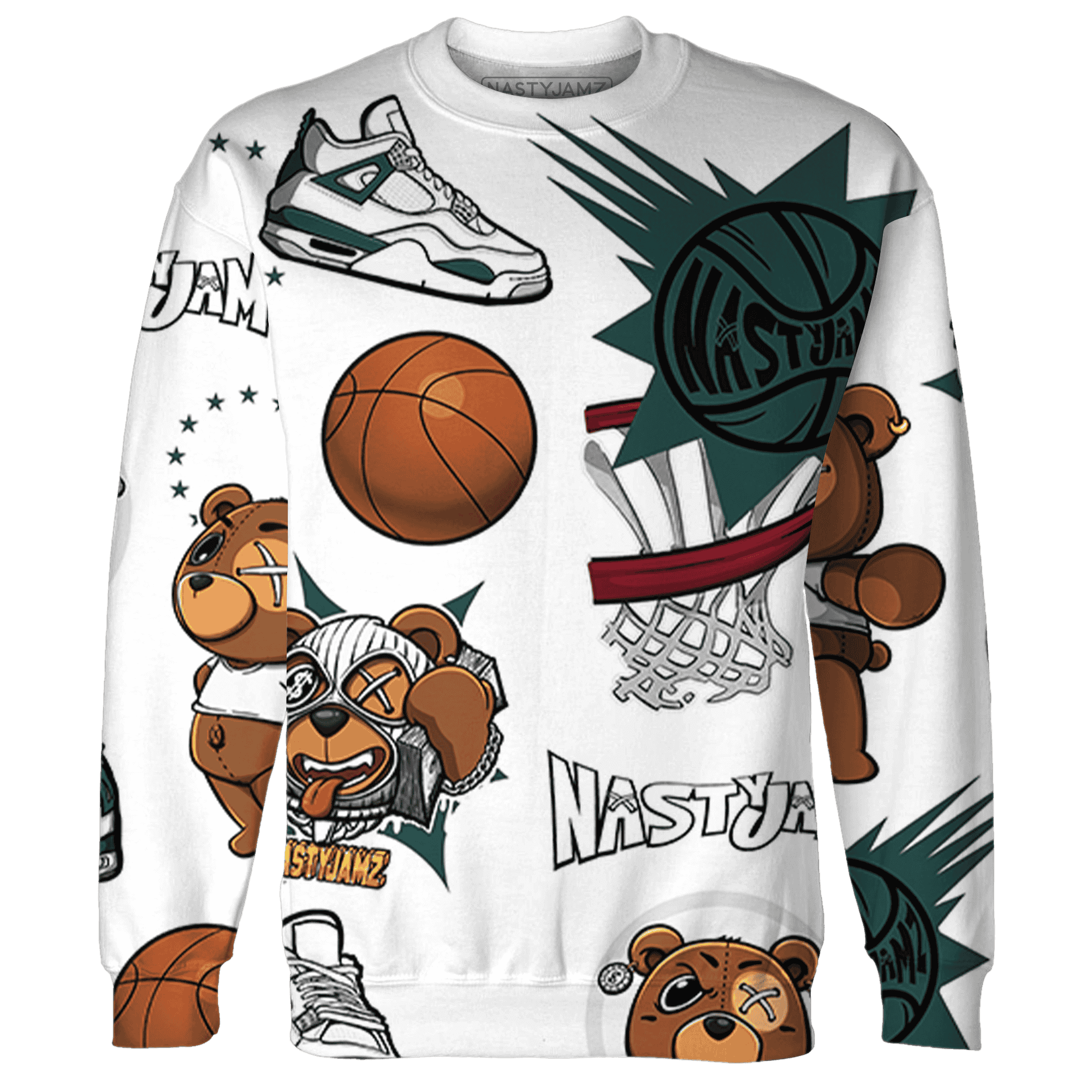 Oxidized Green 4s Sweatshirt Match BER Icon Wallpapers 3D All-Over Print - NastyJamz