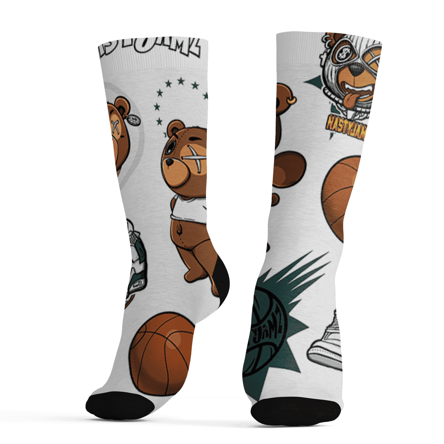 Oxidized Green 4s Socks Match BER Icon Wallpapers 3D All-Over Print - NastyJamz