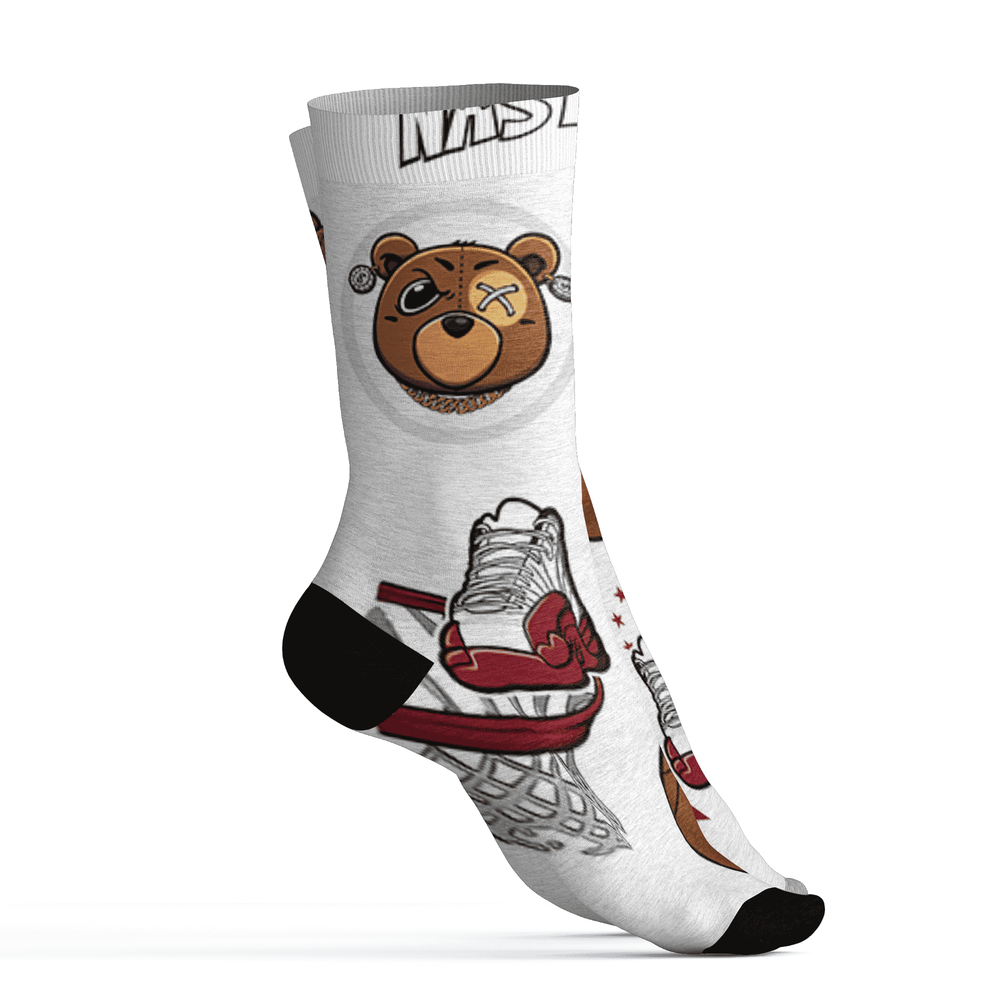 Cherry 12s Socks Match BER Icon Wallpapers 3D All-Over Print - NastyJamz