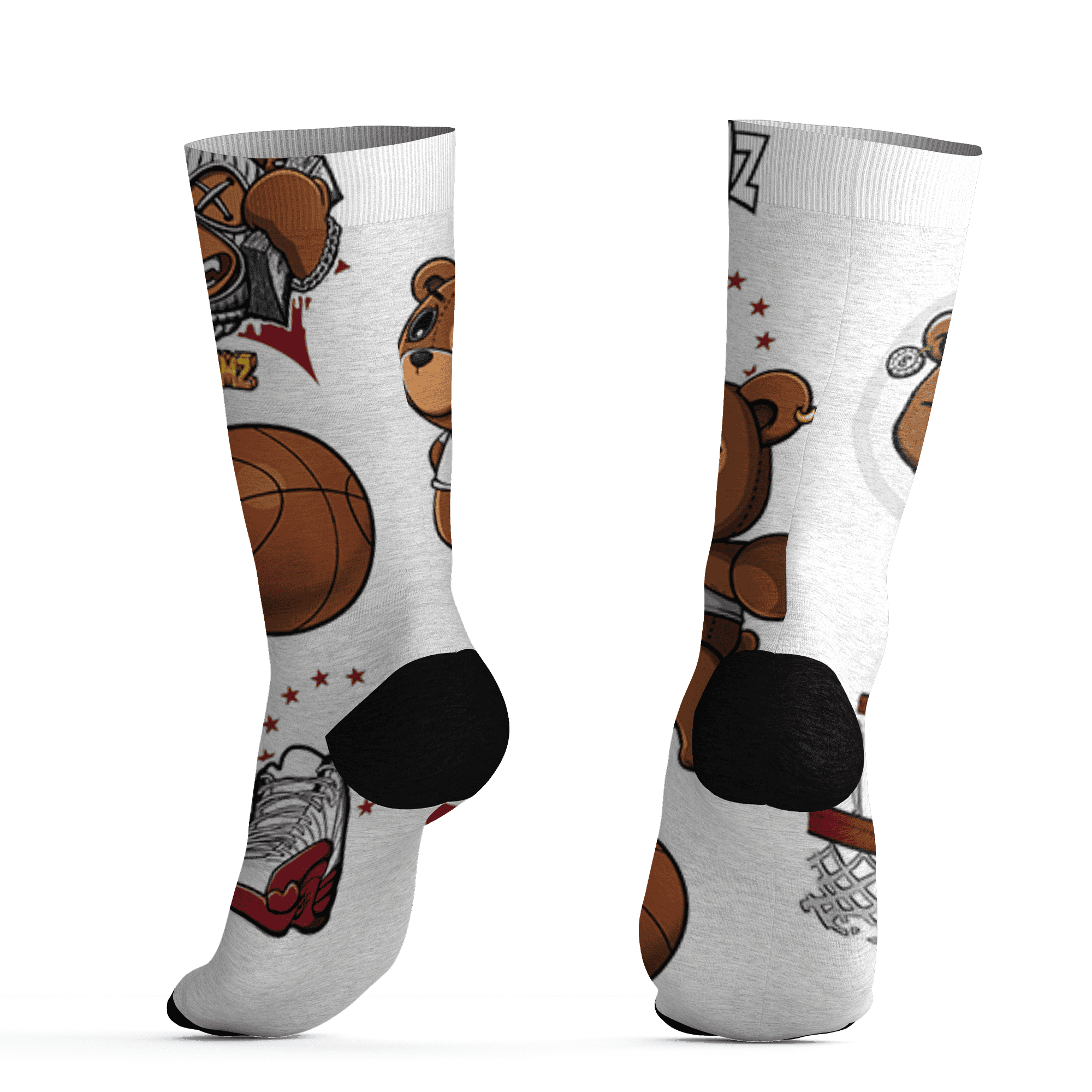 Cherry 12s Socks Match BER Icon Wallpapers 3D All-Over Print - NastyJamz