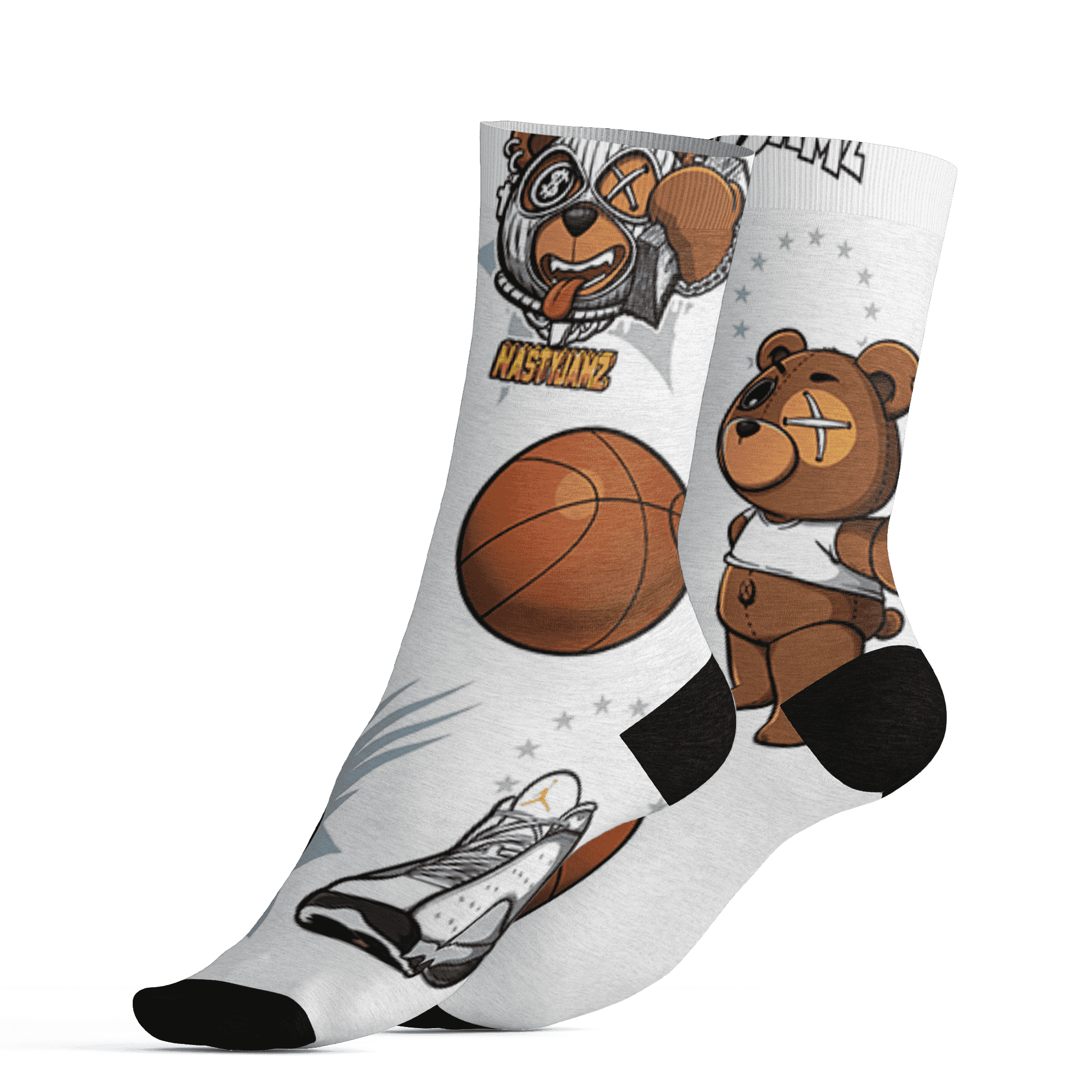 Blue Grey 13s Socks Match BER Icon Wallpapers 3D All-Over Print - NastyJamz