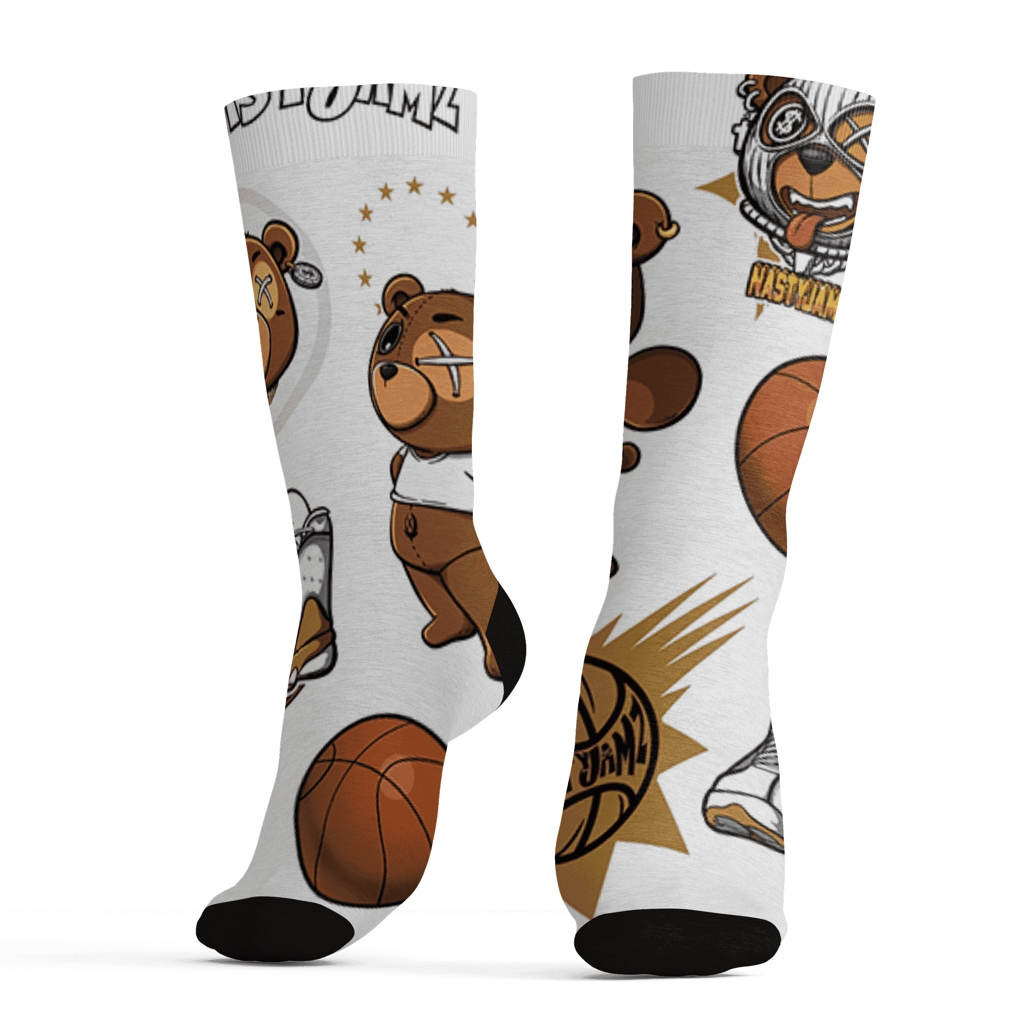 Wheat 13s Socks Match BER Icon Wallpapers 3D All-Over Print - NastyJamz