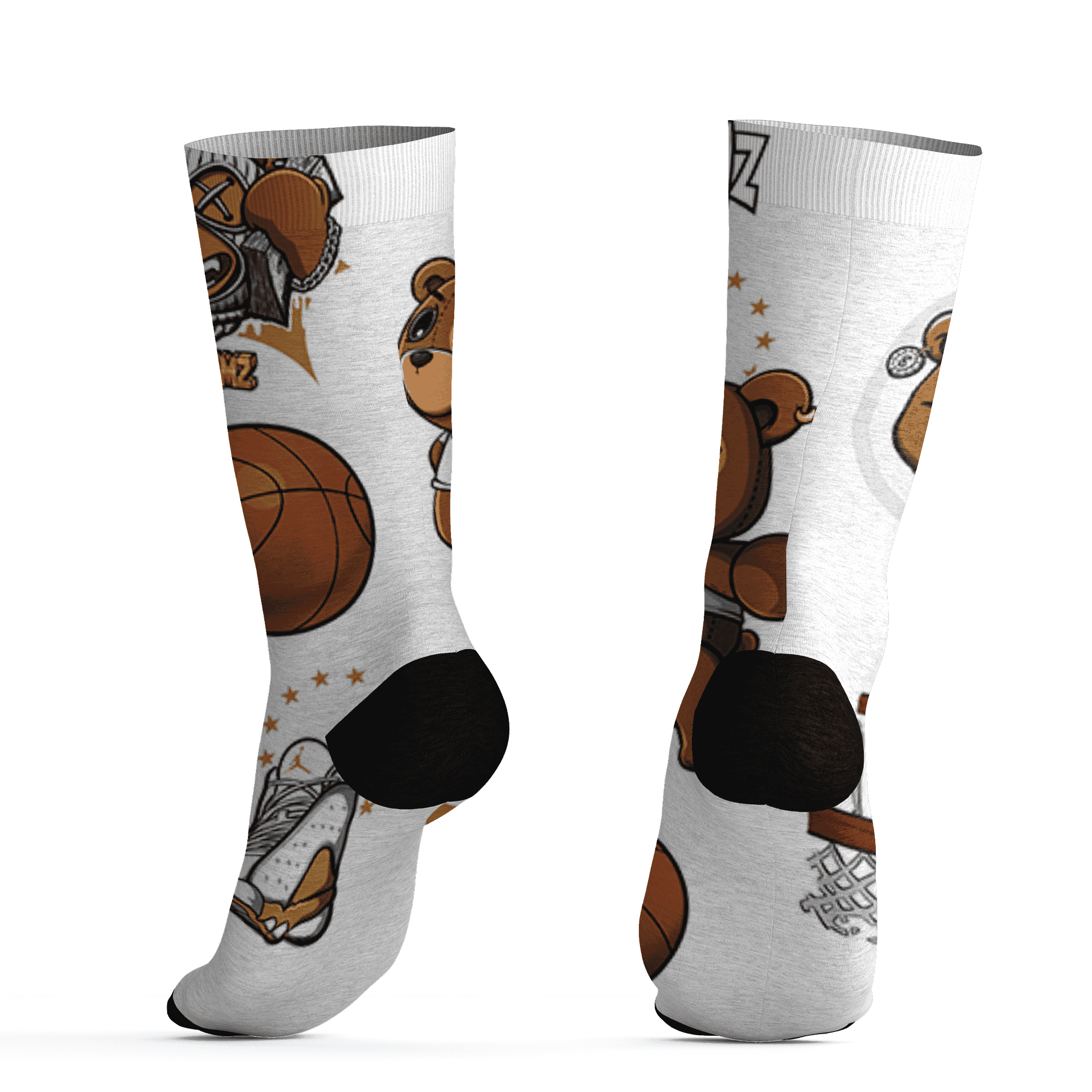 Wheat 13s Socks Match BER Icon Wallpapers 3D All-Over Print - NastyJamz