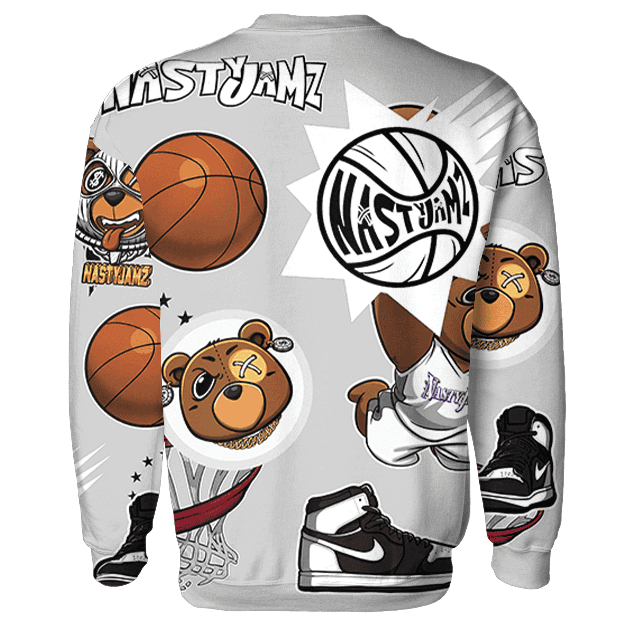 Retro High OG Black White 1s Sweatshirt Match BER Icon Wallpapers 3D All-Over Print - NastyJamz