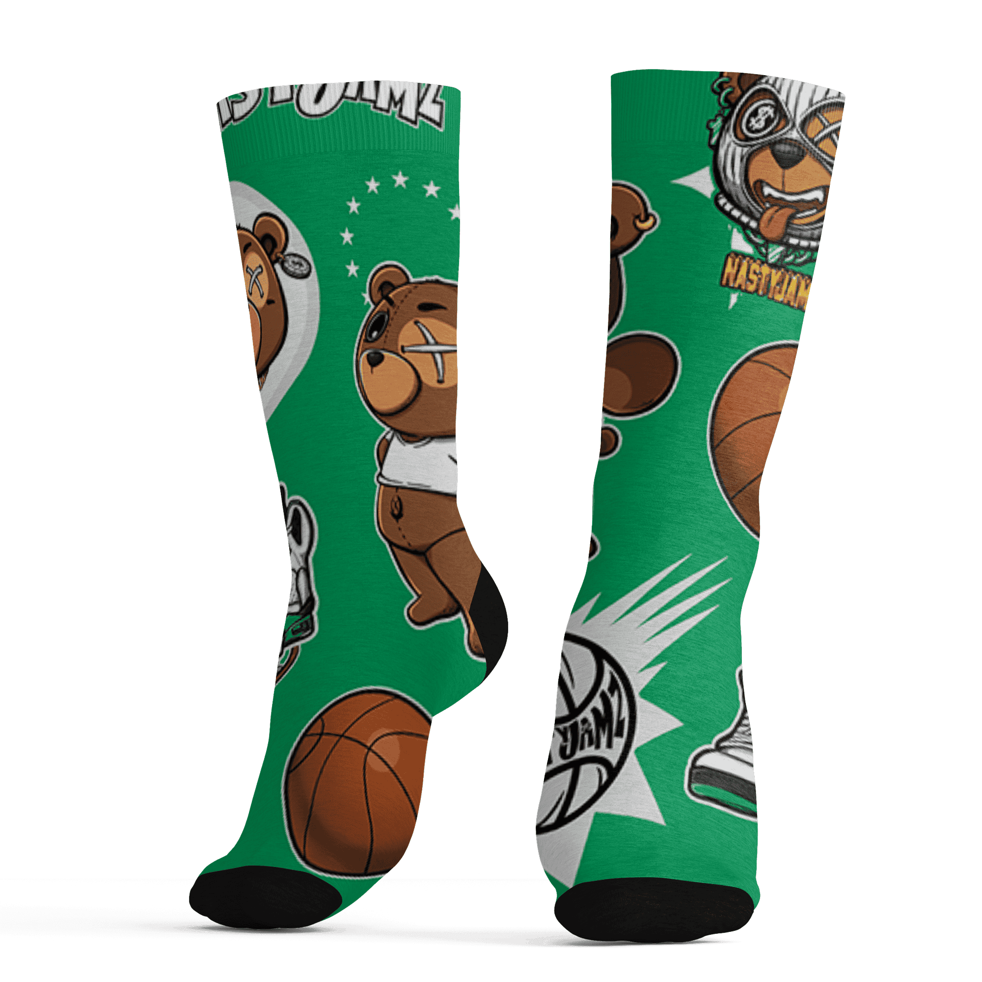 Lucky Green 5s Socks Match BER Icon Wallpapers 3D All-Over Print - NastyJamz