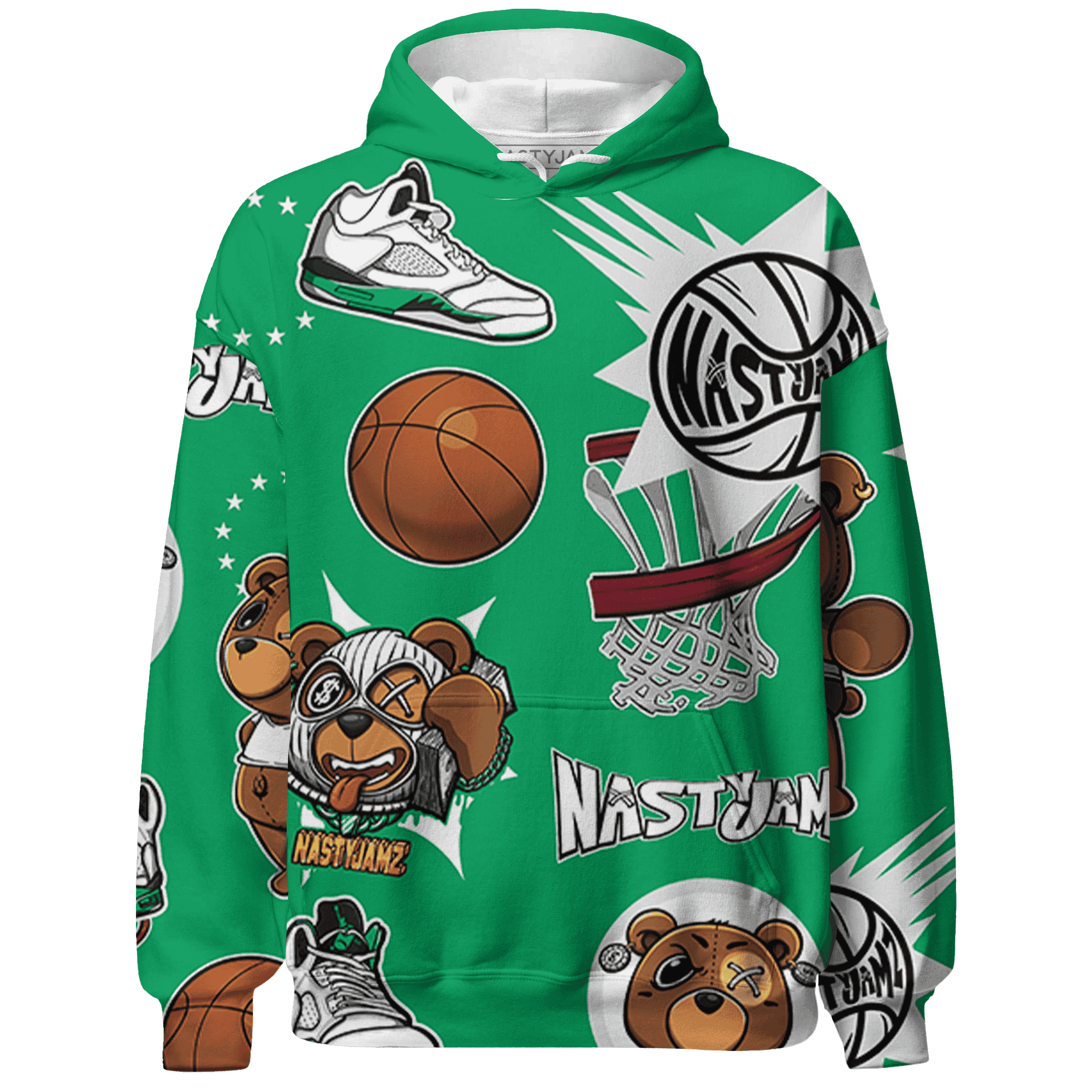 Lucky Green 5s Hoodie Match BER Icon Wallpapers 3D All-Over Print - NastyJamz