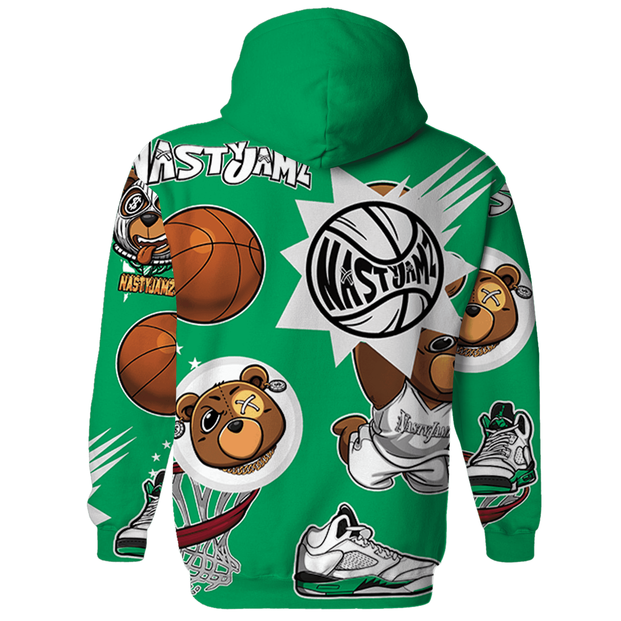Lucky Green 5s Hoodie Match BER Icon Wallpapers 3D All-Over Print - NastyJamz