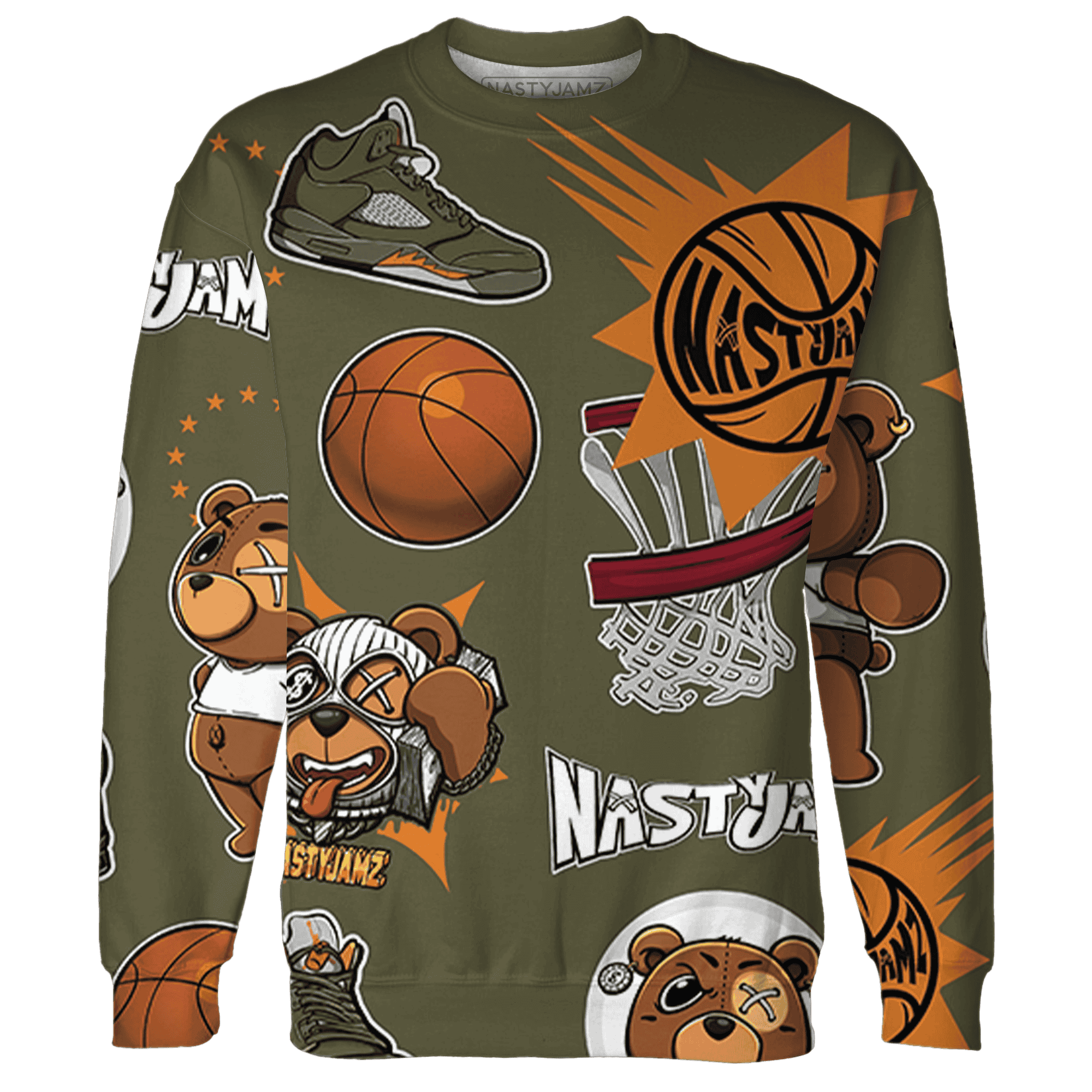 Olive 5s Sweatshirt Match BER Icon Wallpapers 3D All-Over Print - NastyJamz