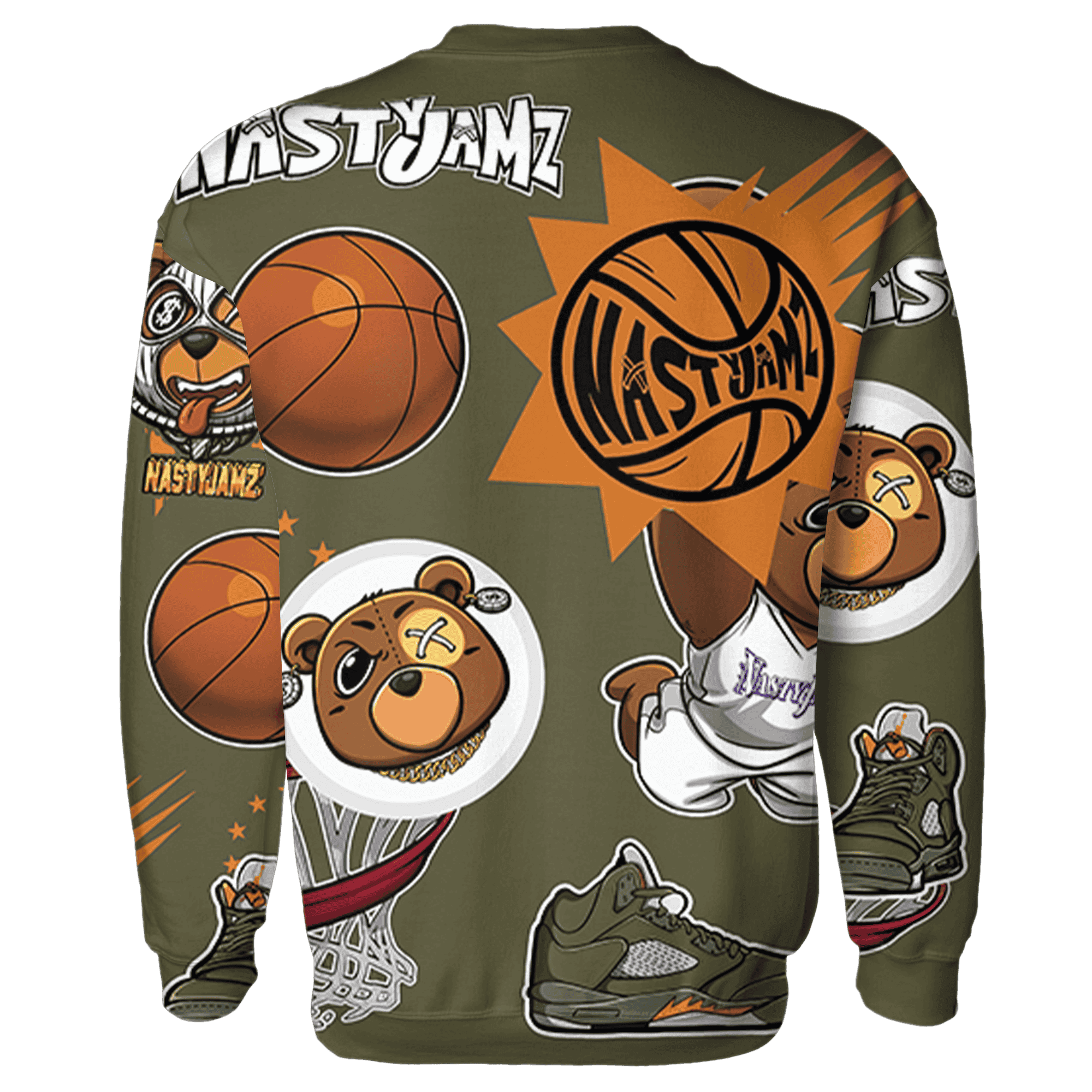 Olive 5s Sweatshirt Match BER Icon Wallpapers 3D All-Over Print - NastyJamz