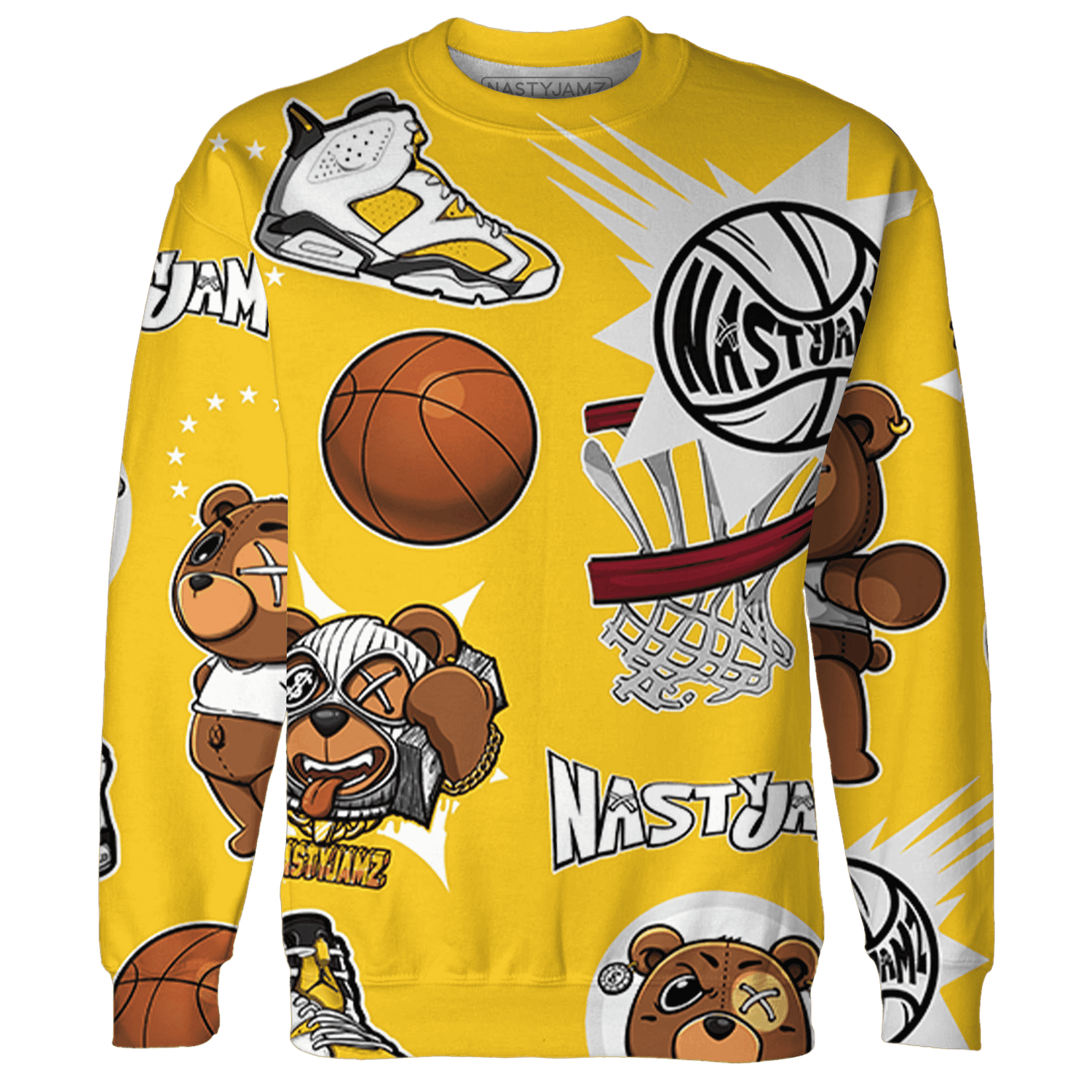 Yellow Ochre 6s Sweatshirt Match BER Icon Wallpapers 3D All-Over Print - NastyJamz