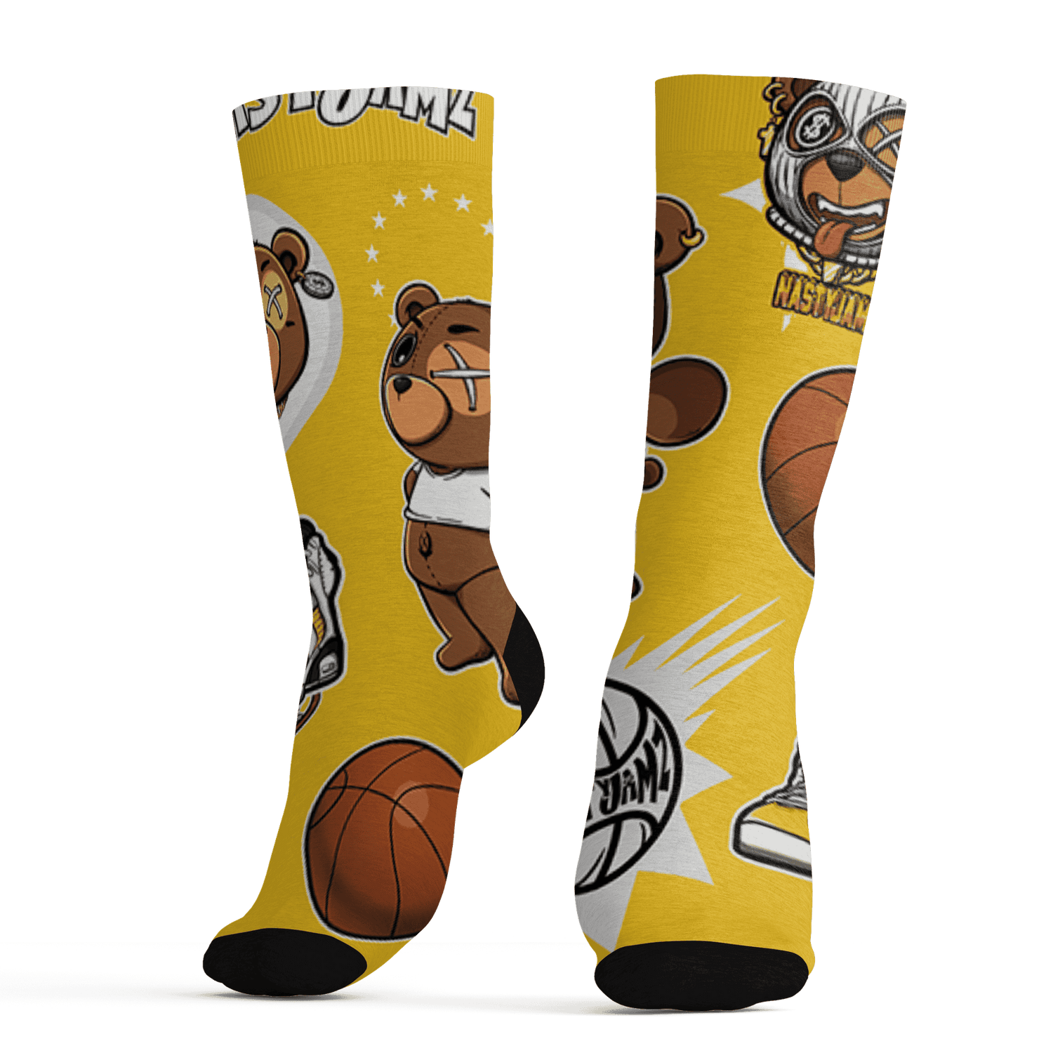 Yellow Ochre 6s Socks Match BER Icon Wallpapers 3D All-Over Print - NastyJamz