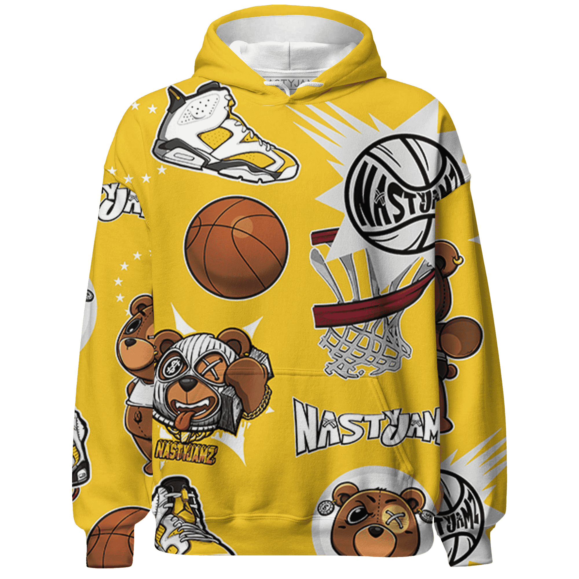 Yellow Ochre 6s Hoodie Match BER Icon Wallpapers 3D All-Over Print - NastyJamz