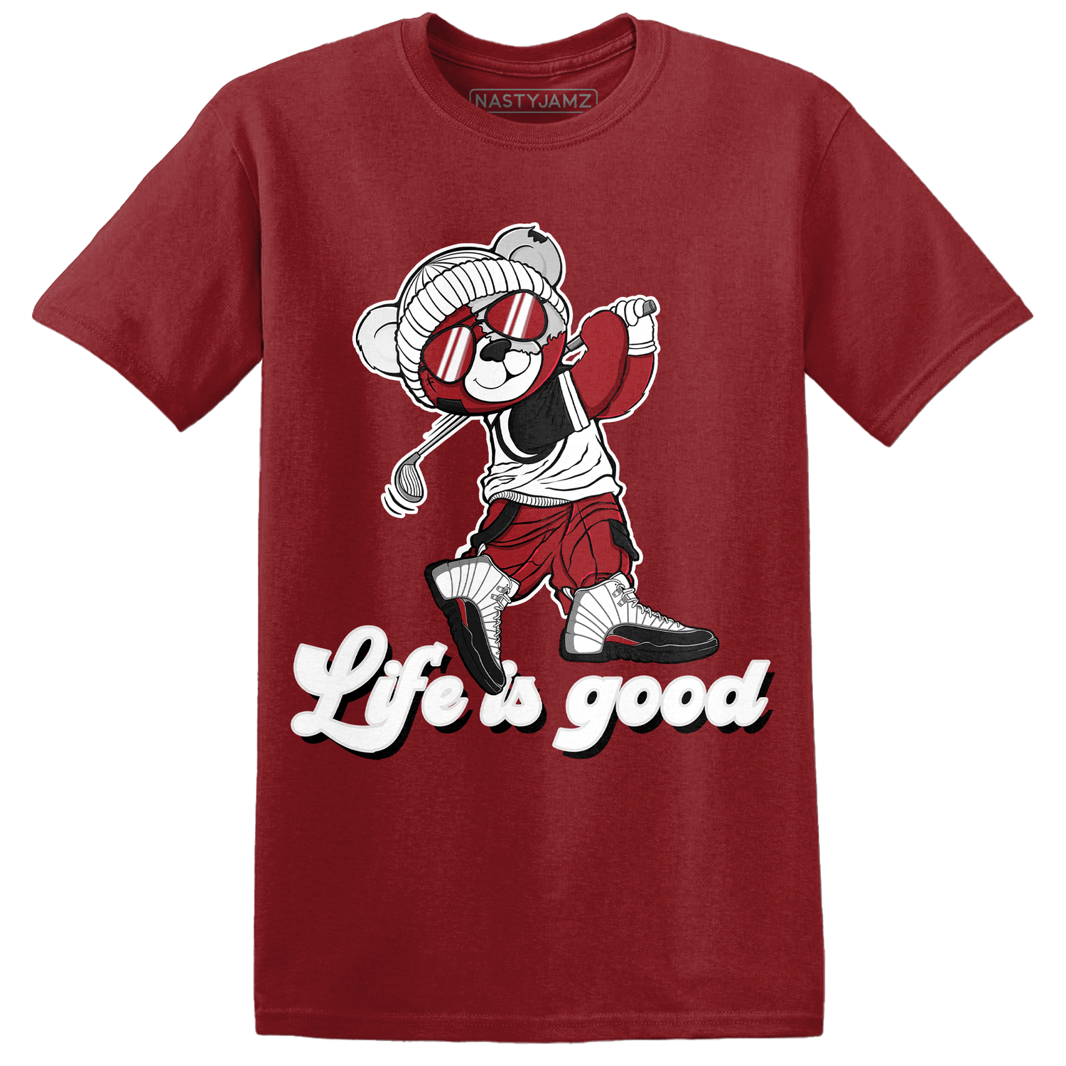 Retro Red Taxi 12s T Shirt Match BER Like Golf - NastyJamz