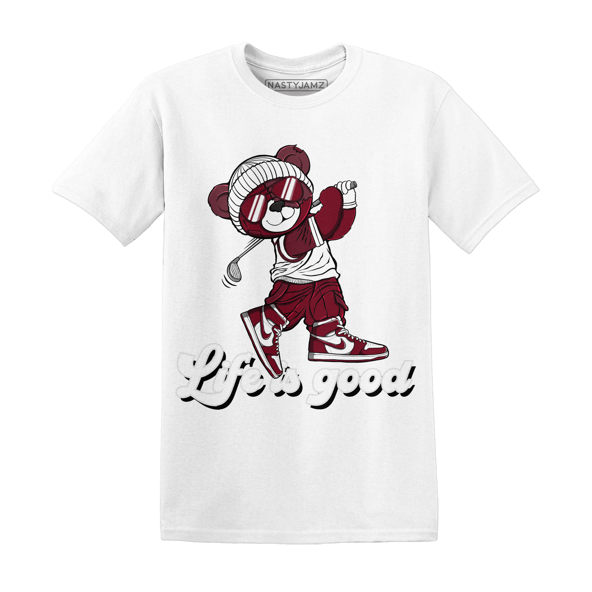 High White Team Red 1s T Shirt Match BER Like Golf - NastyJamz