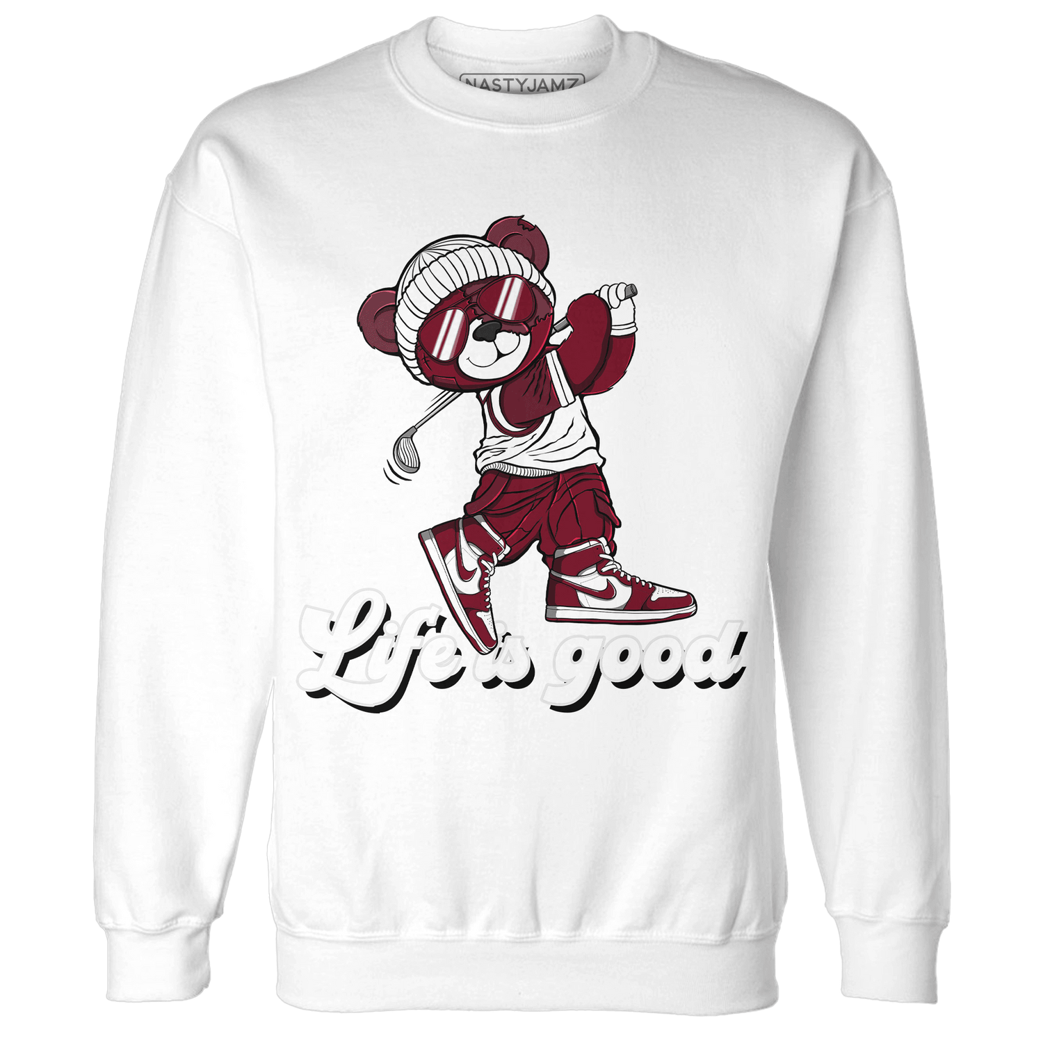 High White Team Red 1s Sweatshirt Match BER Like Golf - NastyJamz