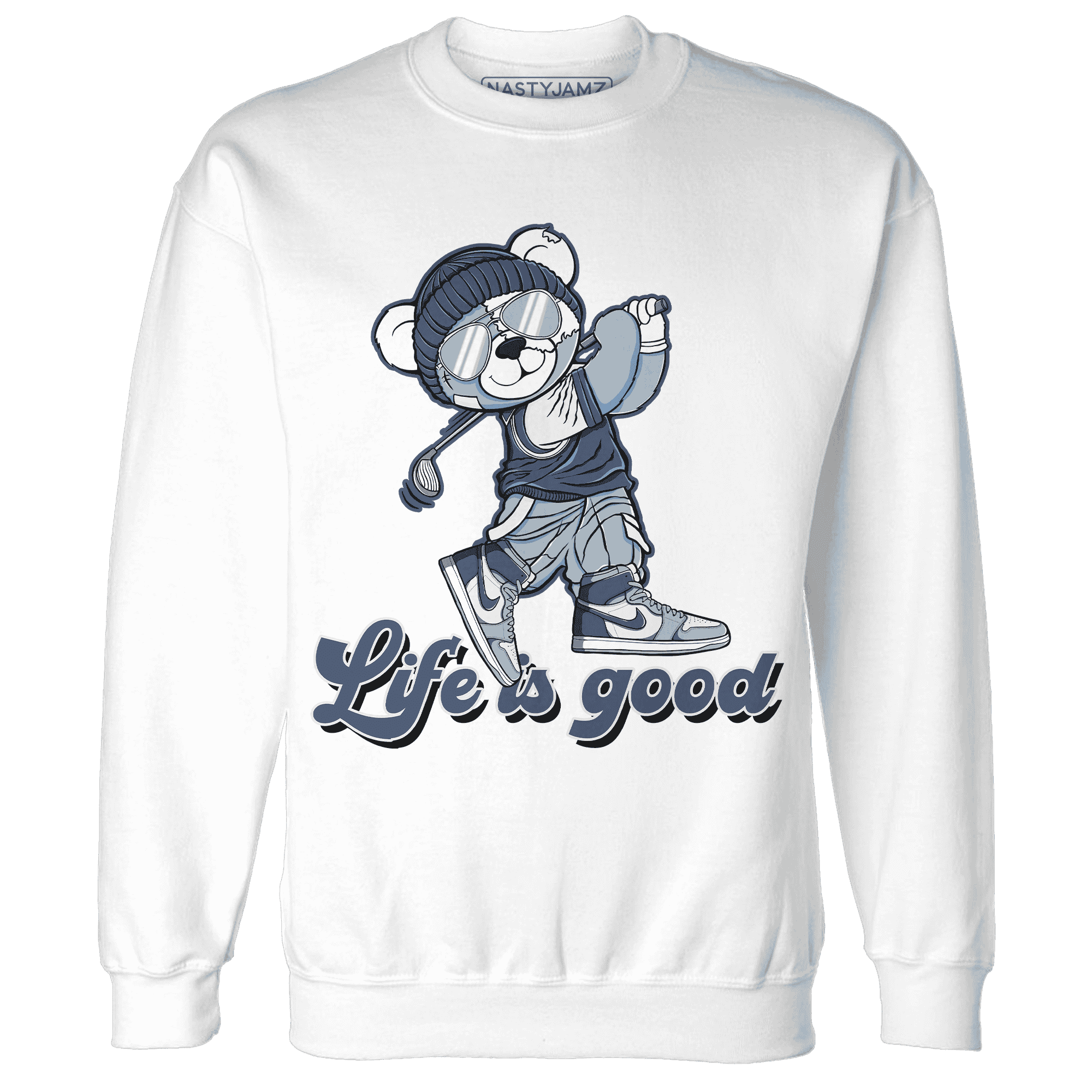 Mid Diffused Blue Grey 1s Sweatshirt Match BER Like Golf - NastyJamz