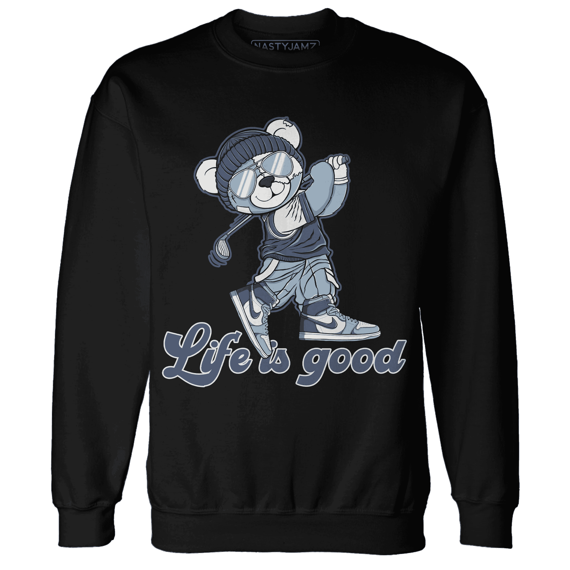 Mid Diffused Blue Grey 1s Sweatshirt Match BER Like Golf - NastyJamz
