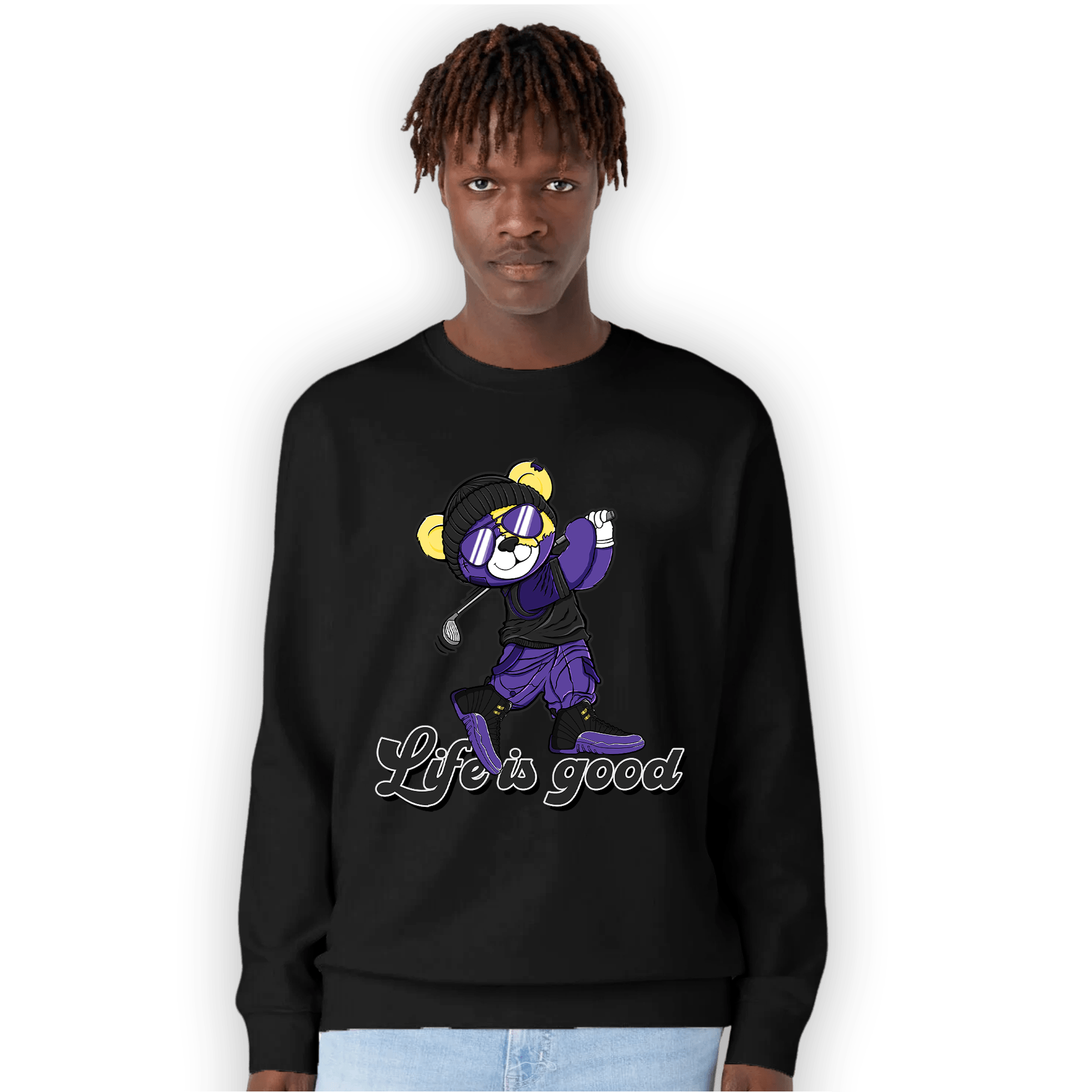 Field Purple 12s Sweatshirt Match BER Like Golf - NastyJamz