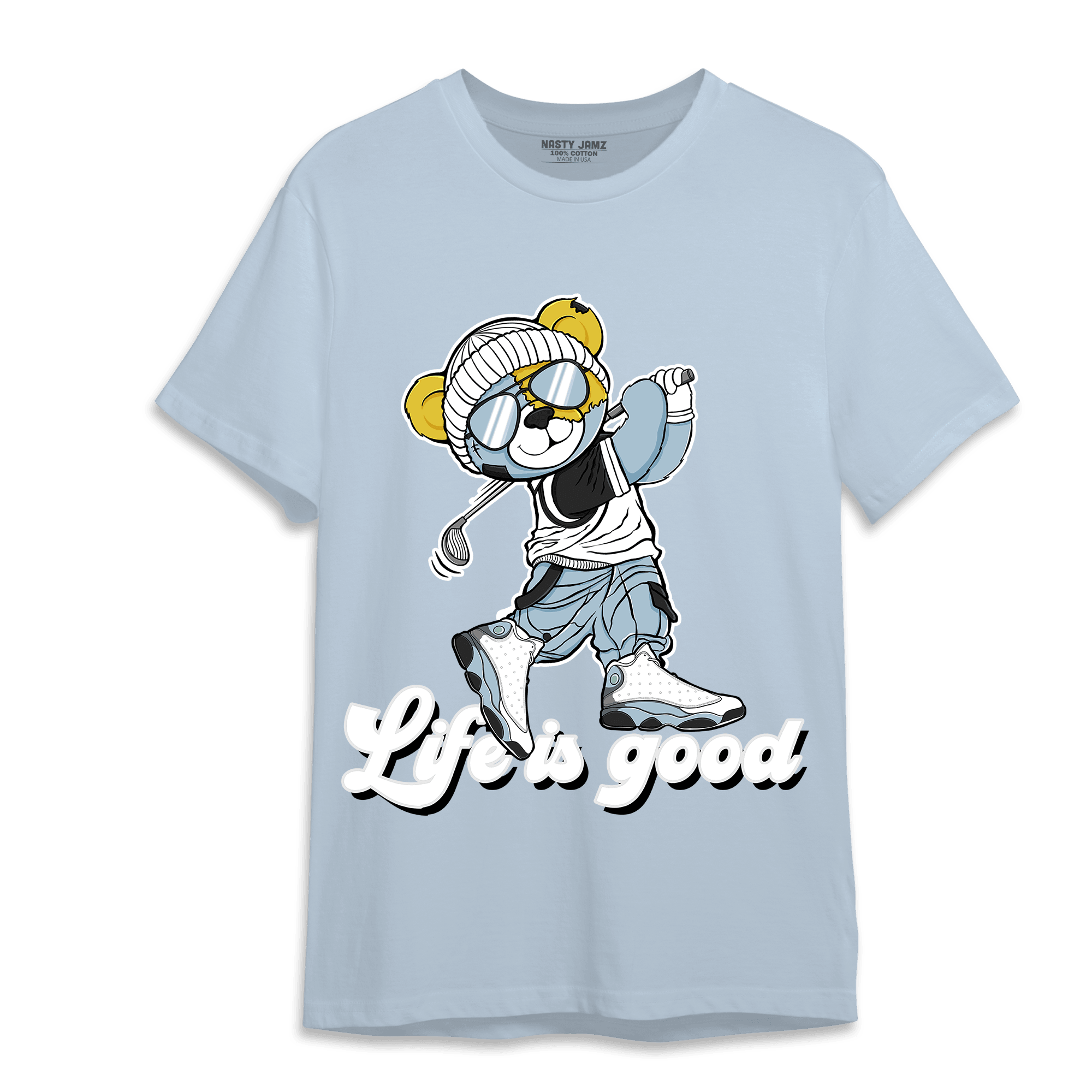 Blue Grey 13s T Shirt Match BER Like Golf - NastyJamz