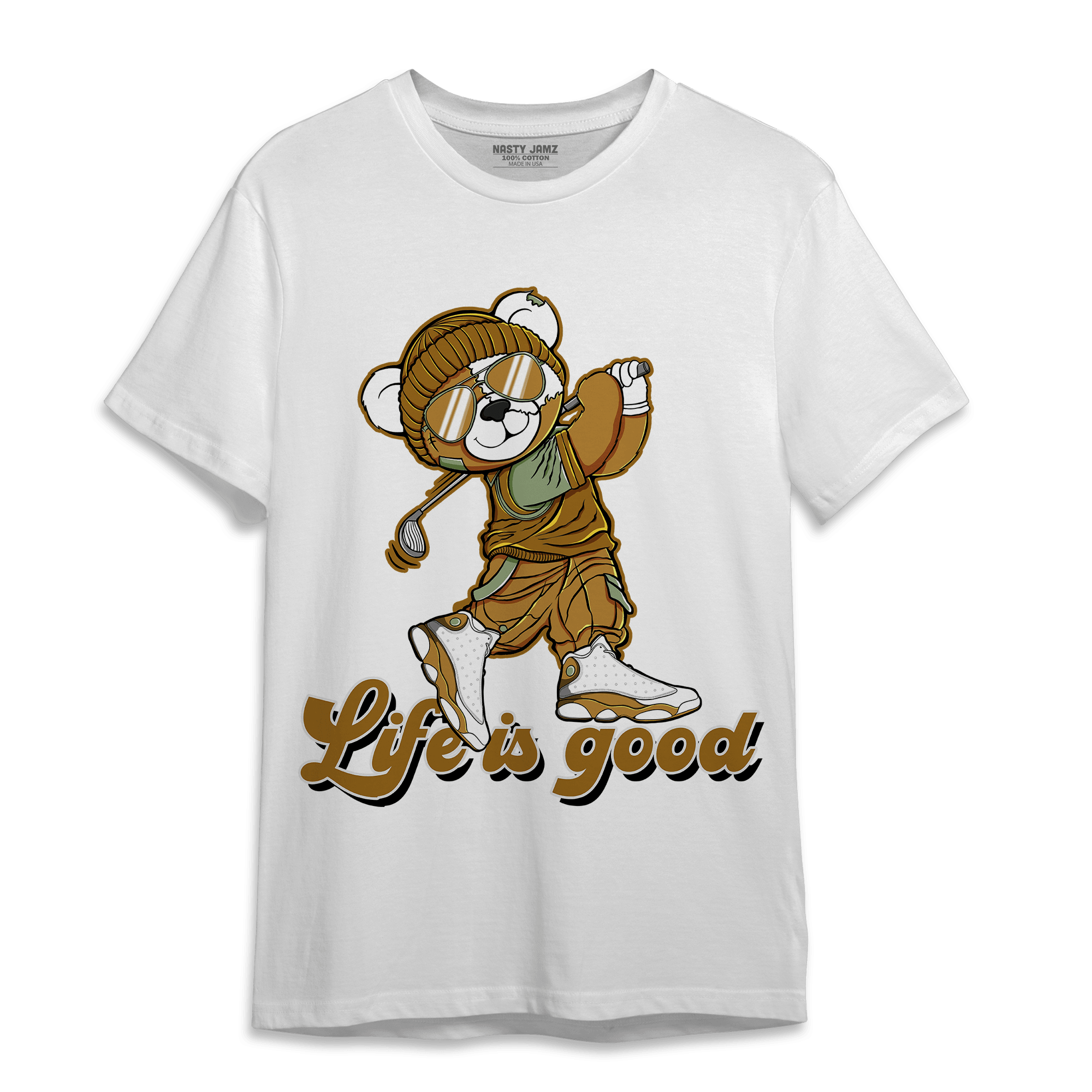 Wheat 13s T Shirt Match BER Like Golf - NastyJamz