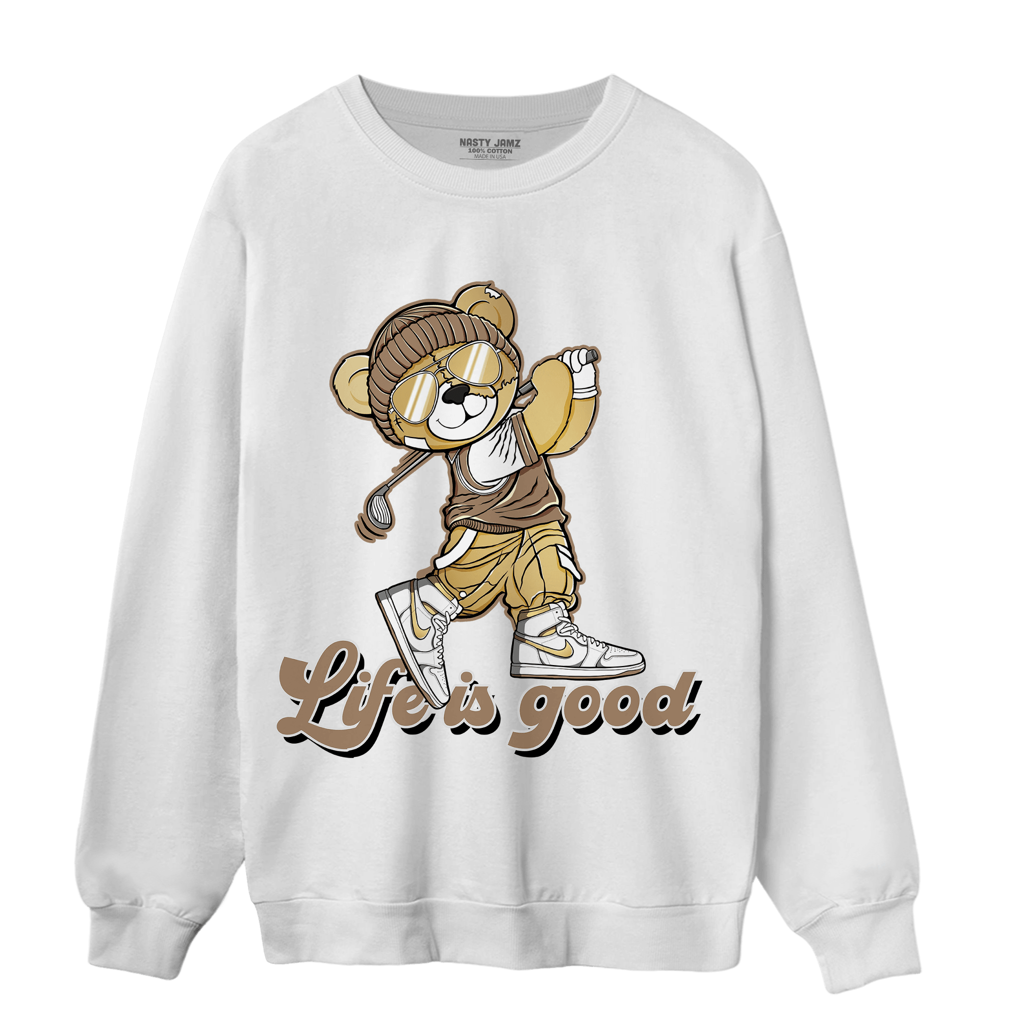 High OG Metallic Gold 1s Sweatshirt Match BER Like Golf - NastyJamz
