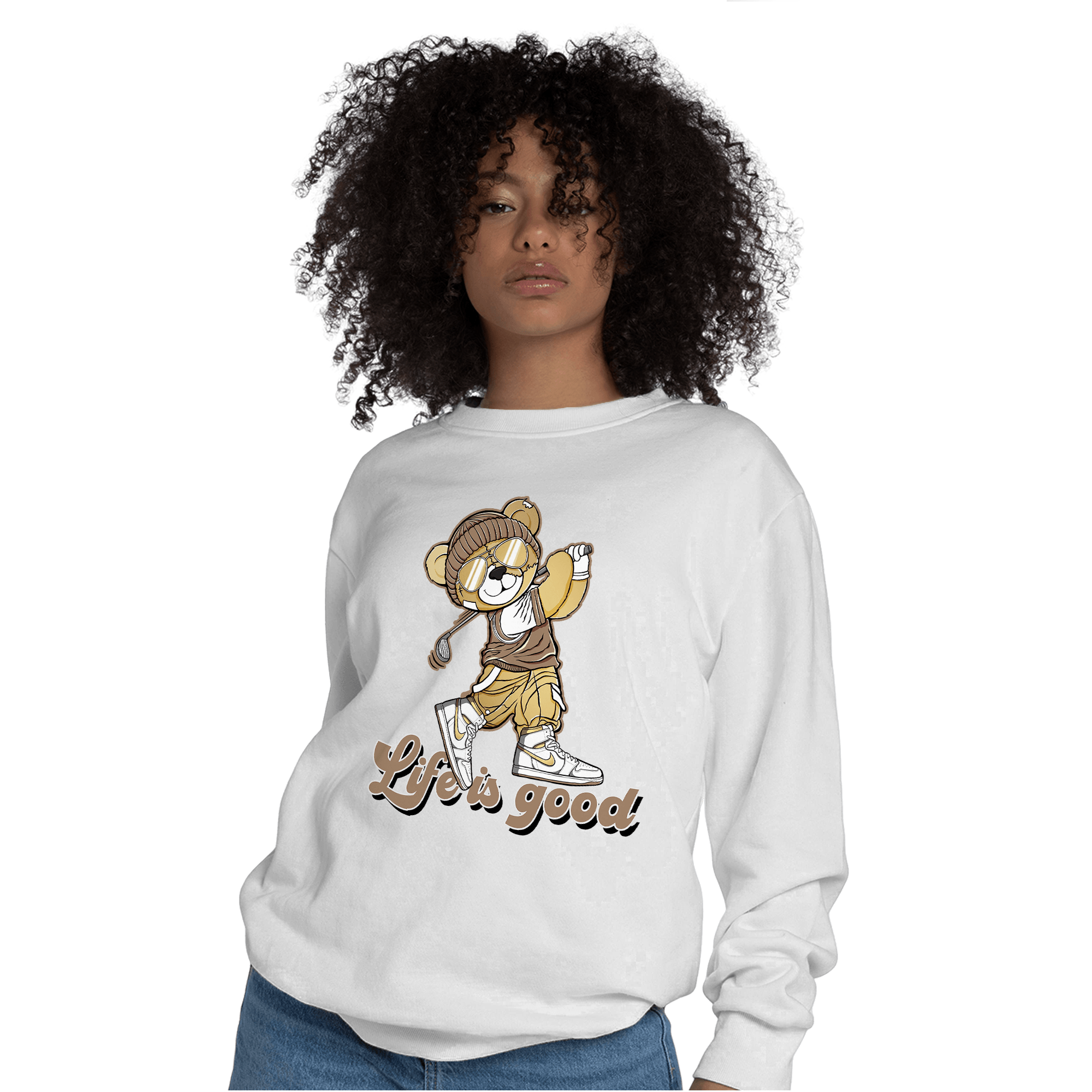 High OG Metallic Gold 1s Sweatshirt Match BER Like Golf - NastyJamz