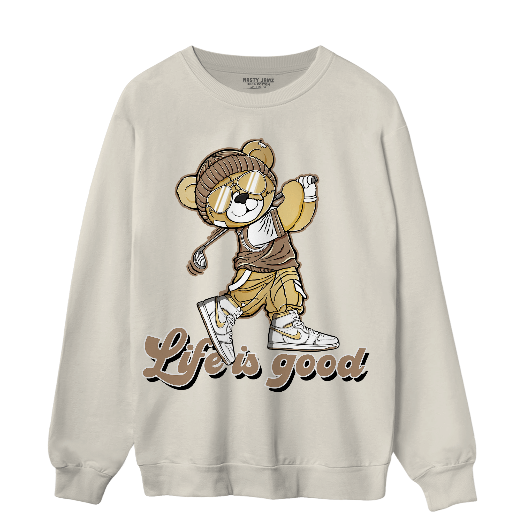High OG Metallic Gold 1s Sweatshirt Match BER Like Golf - NastyJamz