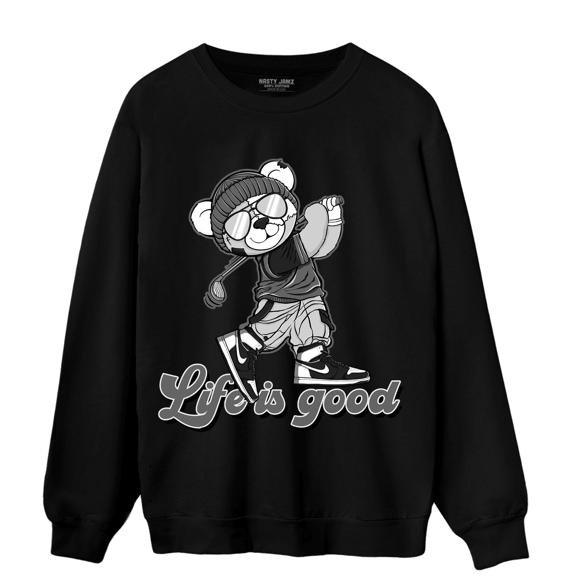 Retro High OG Black White 1s Sweatshirt Match BER Like Golf - NastyJamz