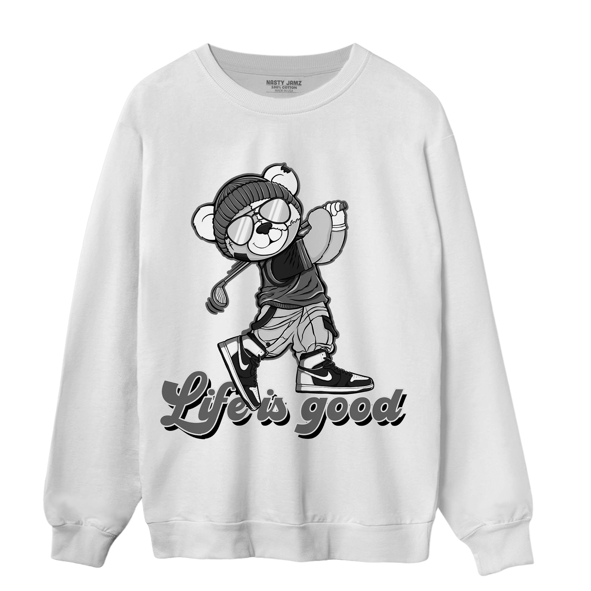 Retro High OG Black White 1s Sweatshirt Match BER Like Golf - NastyJamz