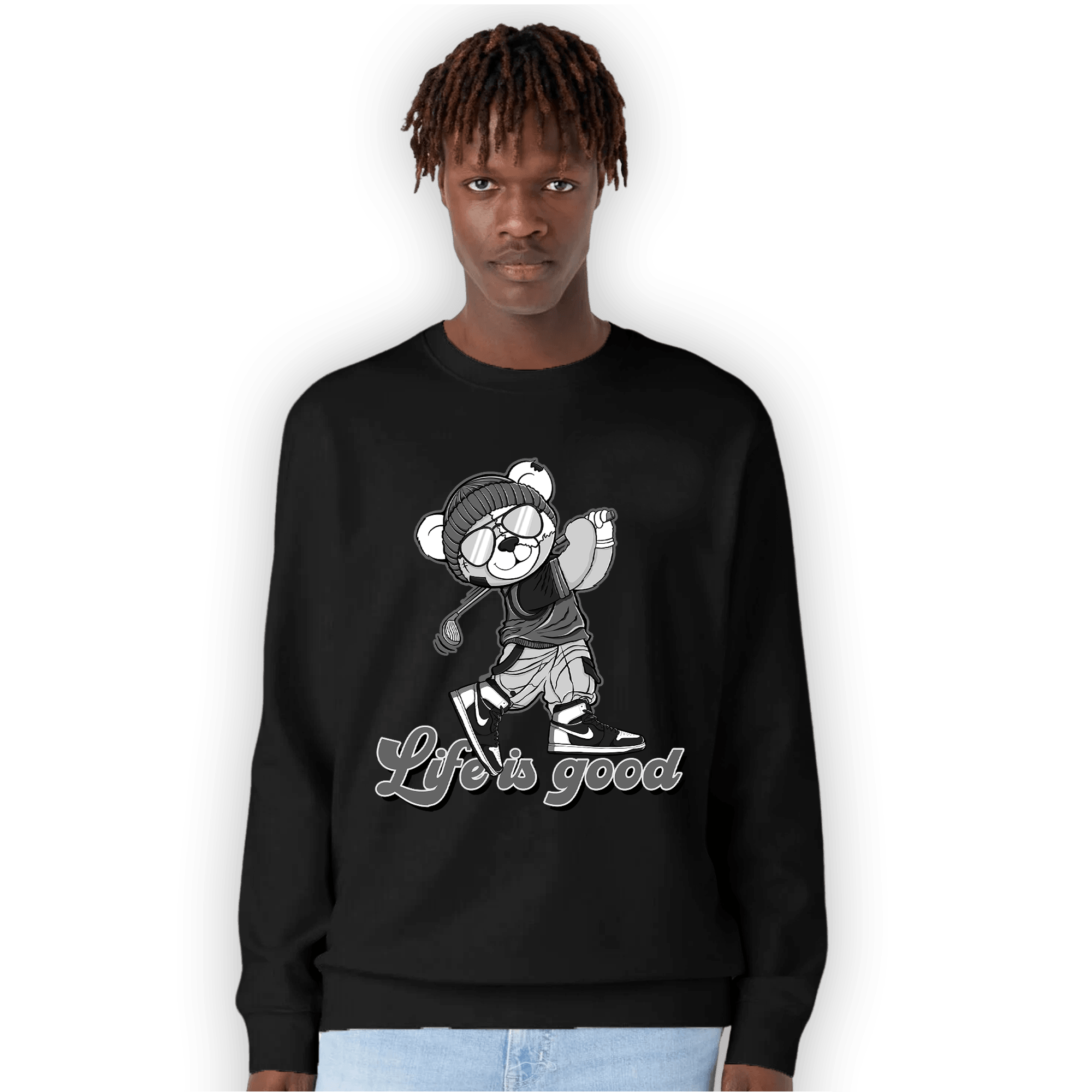Retro High OG Black White 1s Sweatshirt Match BER Like Golf - NastyJamz