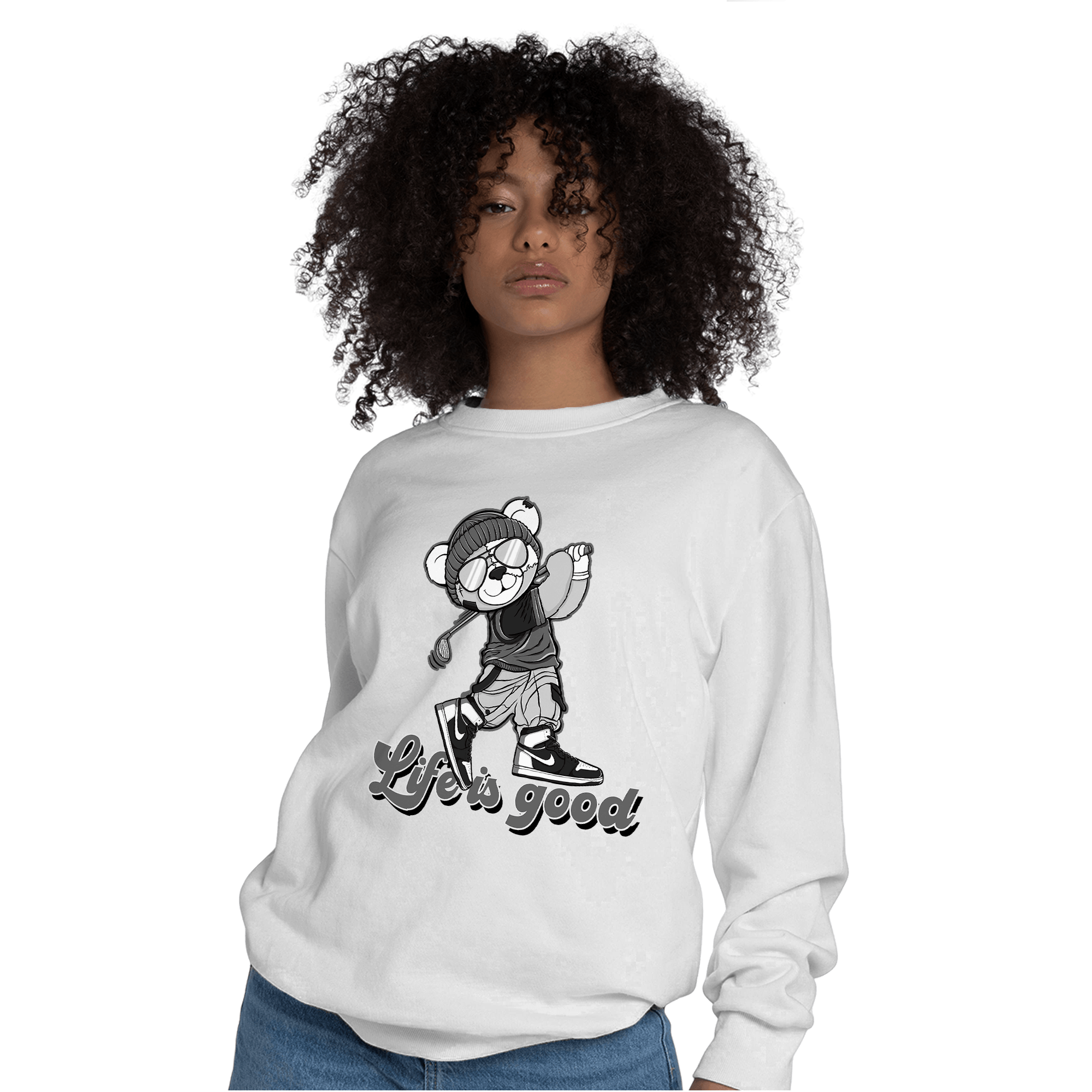 Retro High OG Black White 1s Sweatshirt Match BER Like Golf - NastyJamz