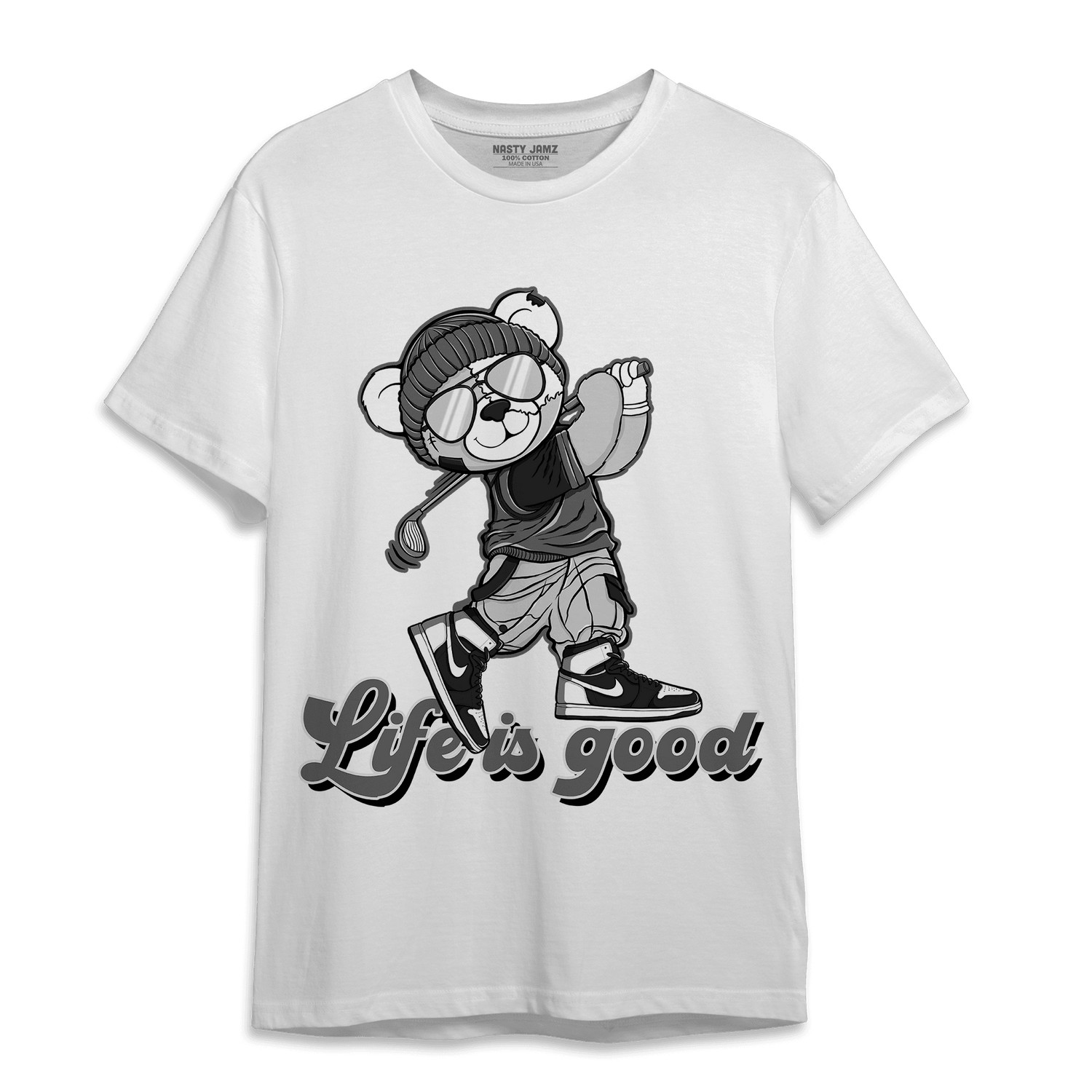 Retro High OG Black White 1s T Shirt Match BER Like Golf - NastyJamz