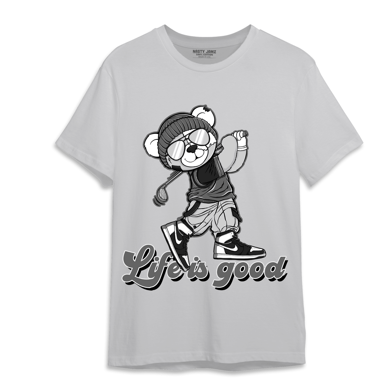 Retro High OG Black White 1s T Shirt Match BER Like Golf - NastyJamz